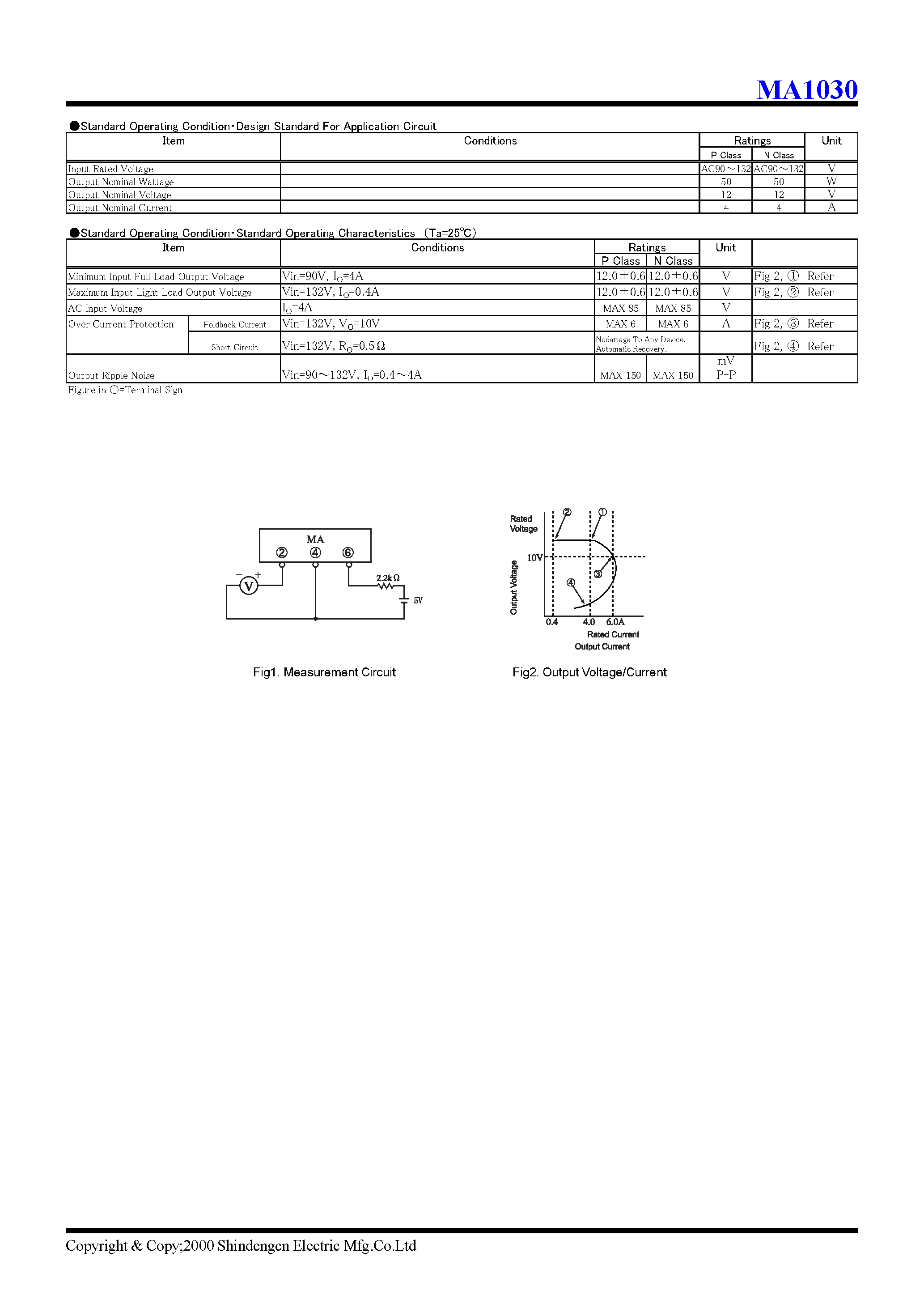 Datasheet MA1030 - Power Switching Regulators page 2