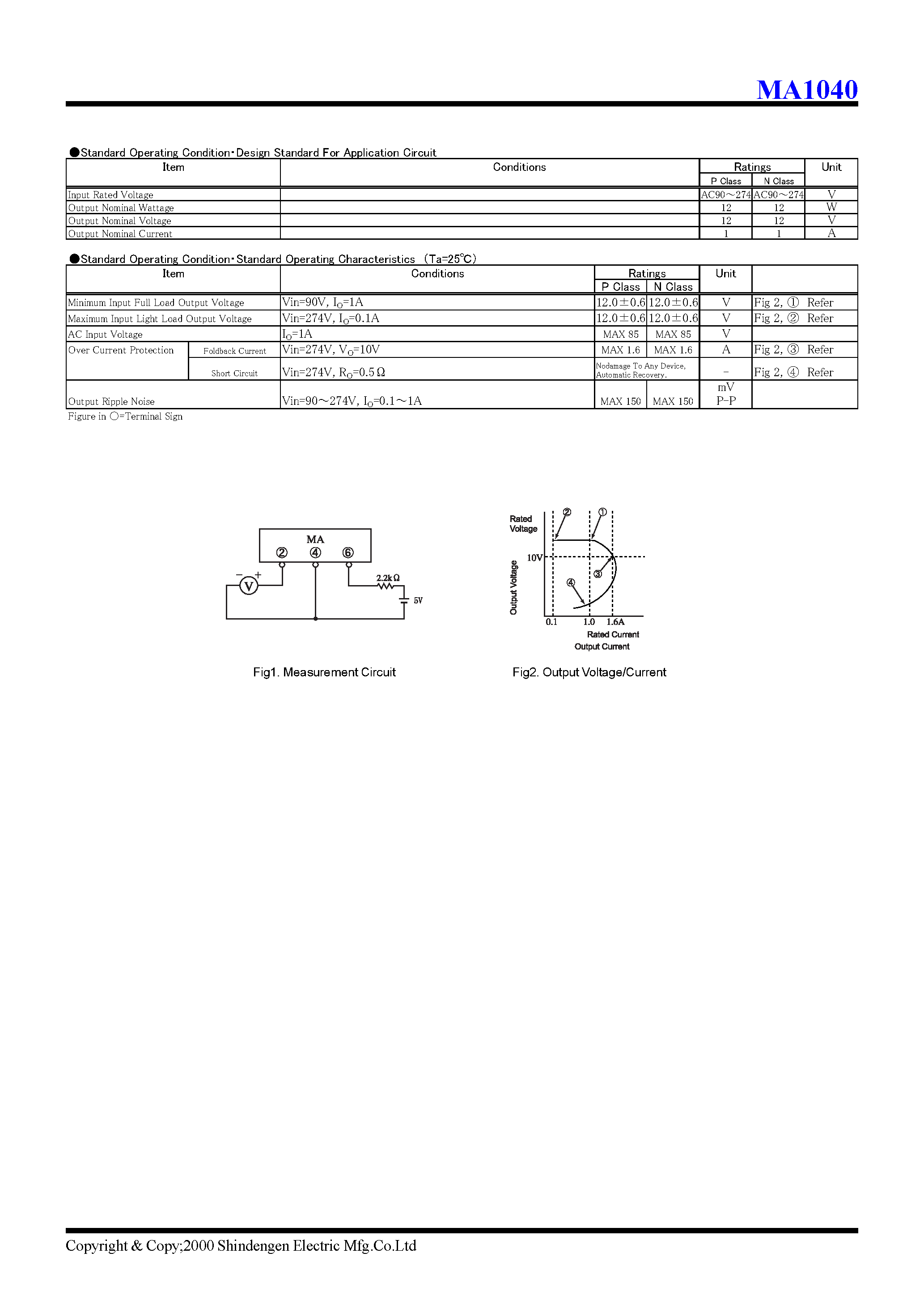 Datasheet MA1040 - Power Switching Regulators page 2