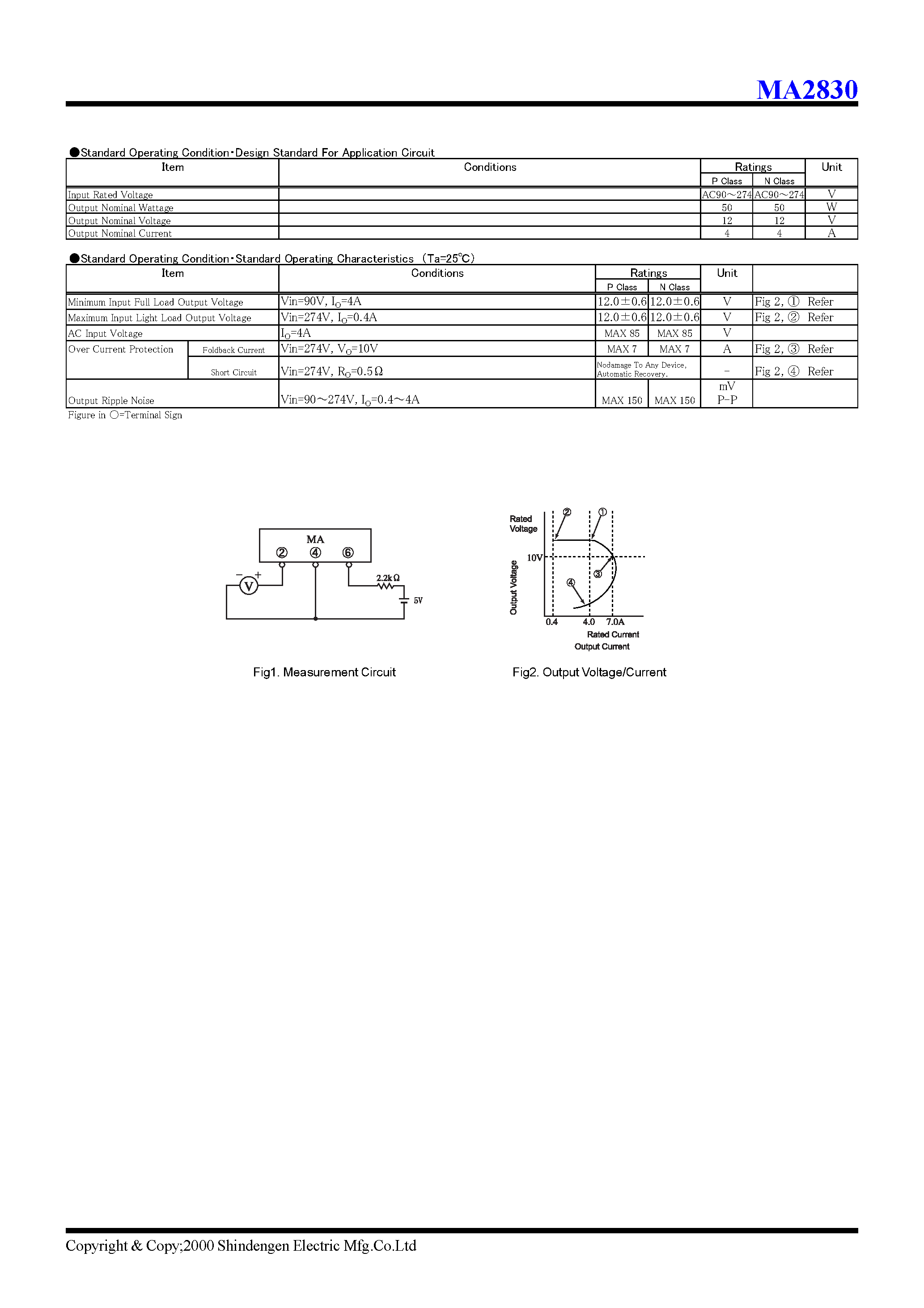 Datasheet MA2830 page 2 Datasheet MA2830 - Power Switching Regulators page 2