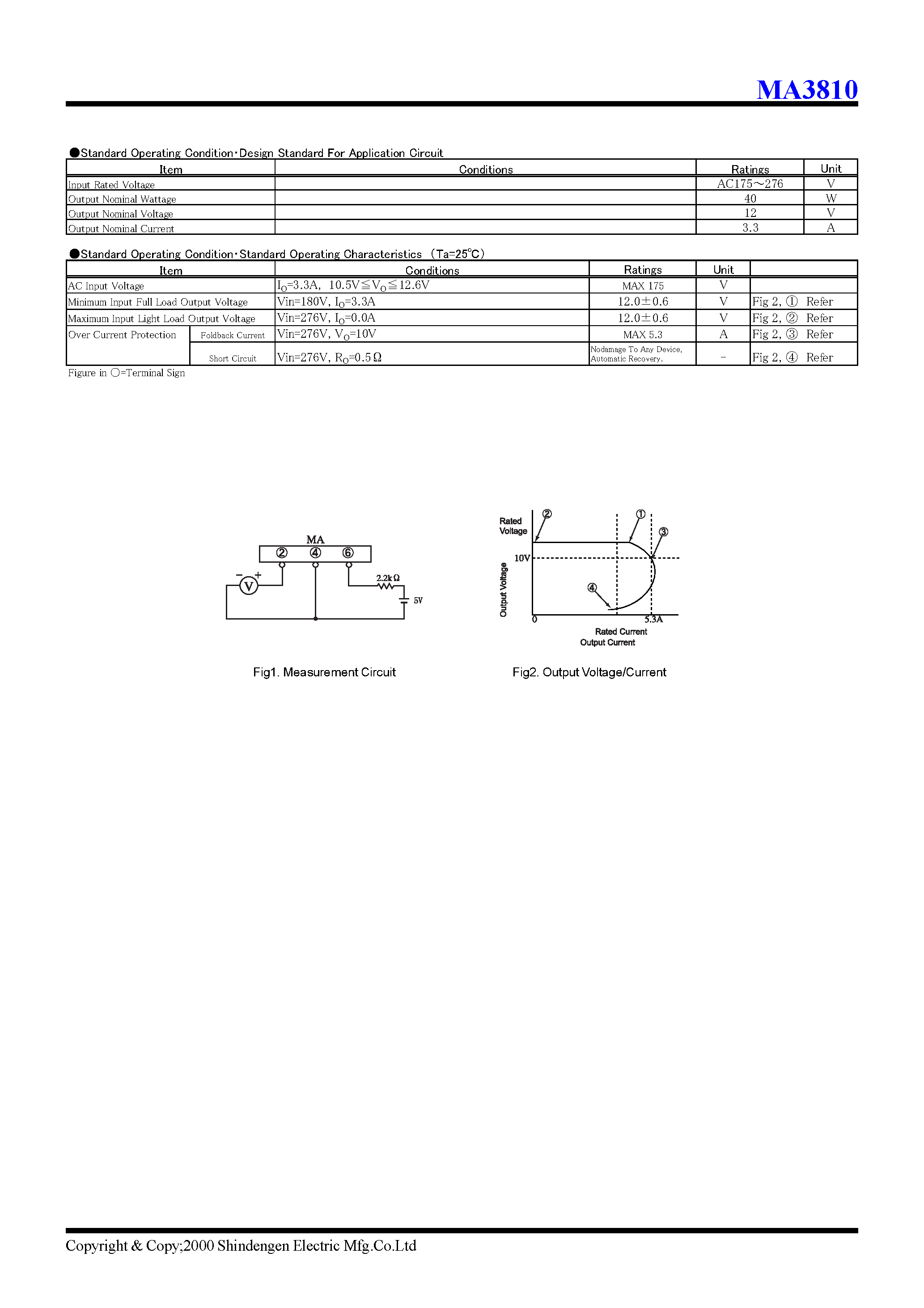Datasheet MA3810 page 2 Datasheet MA3810 - Power Switching Regulators page 2