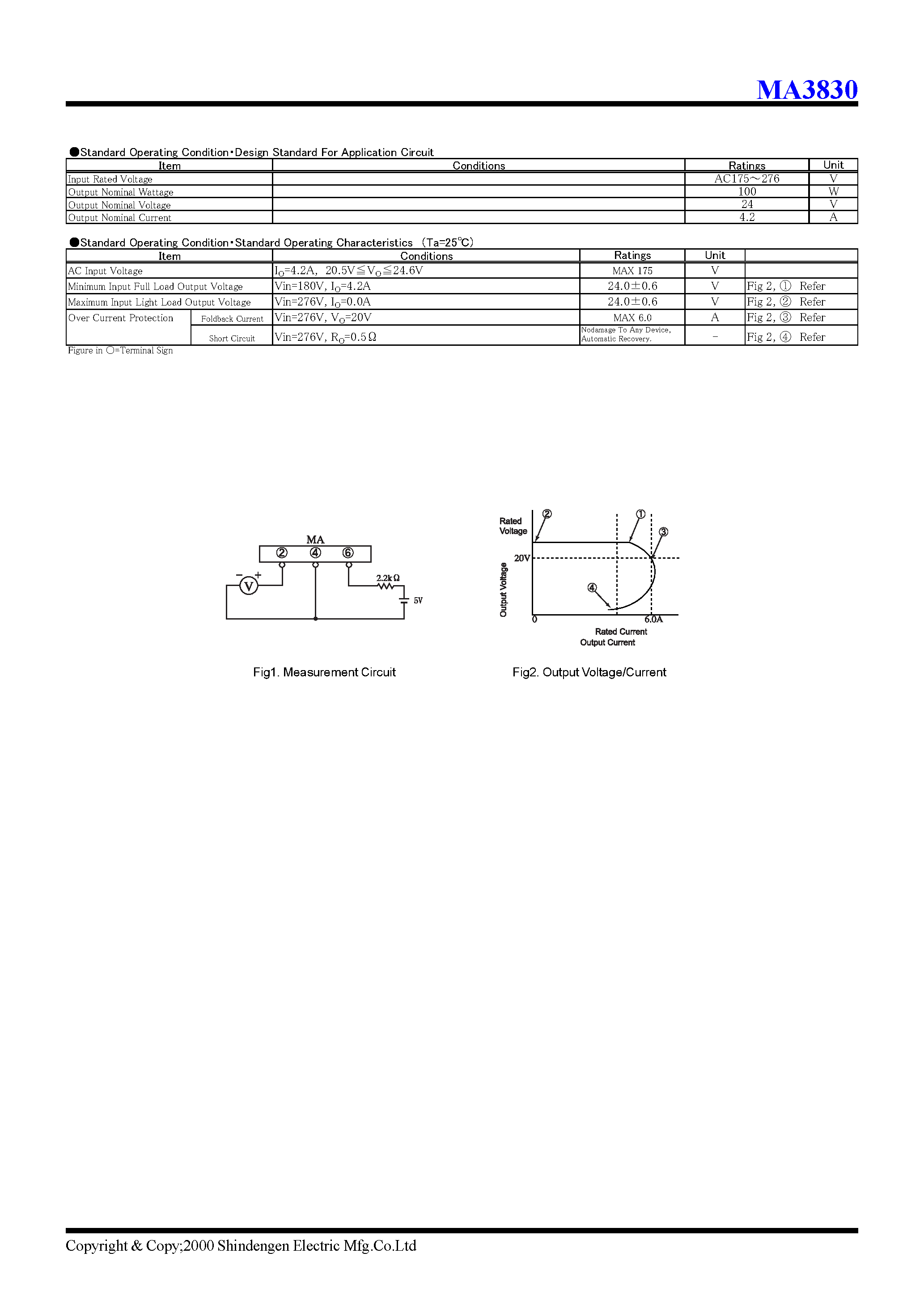 Datasheet MA3830 page 2 Datasheet MA3830 - Power Switching Regulators page 2