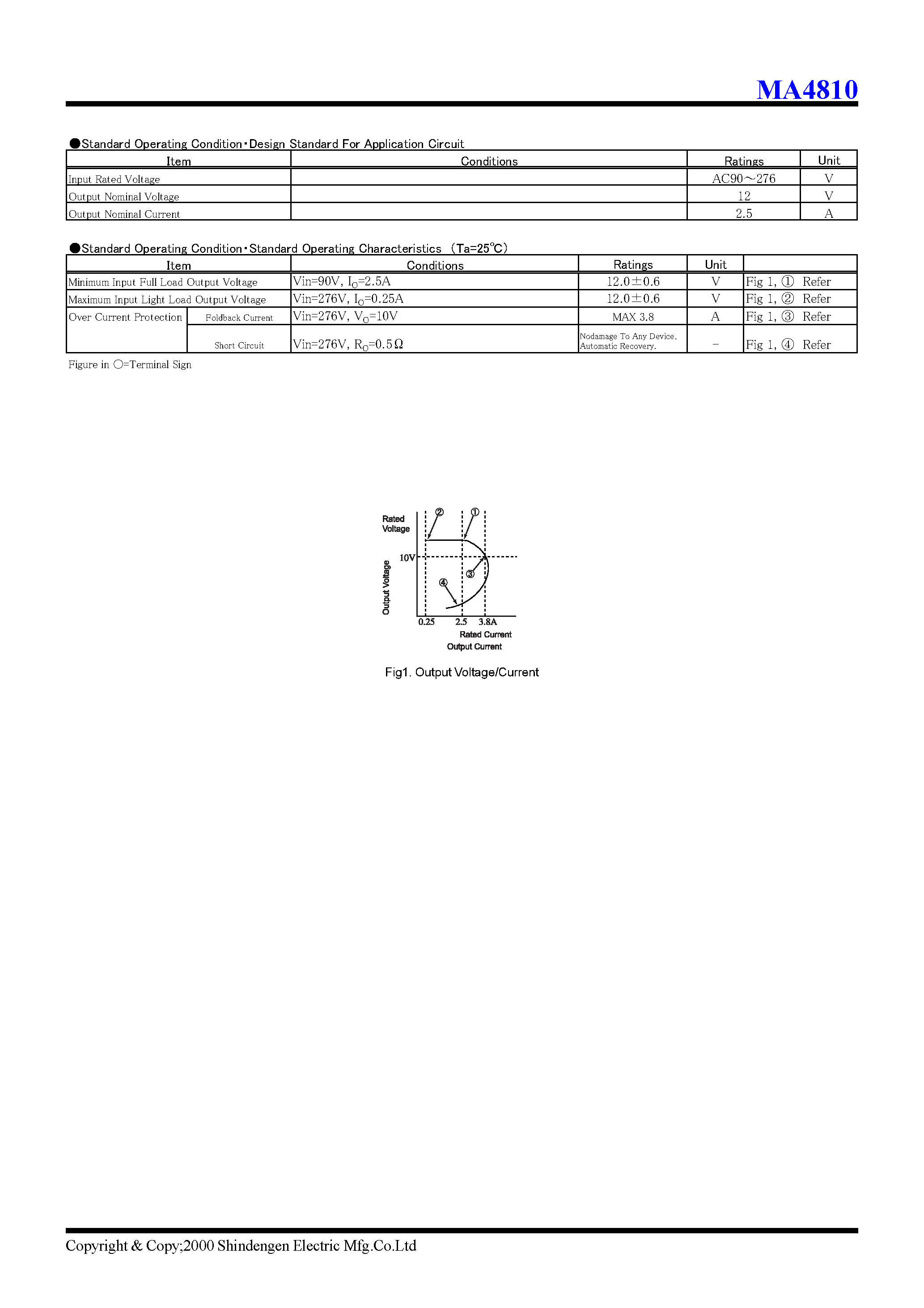 Datasheet MA4810 - Power Switching Regulators page 2