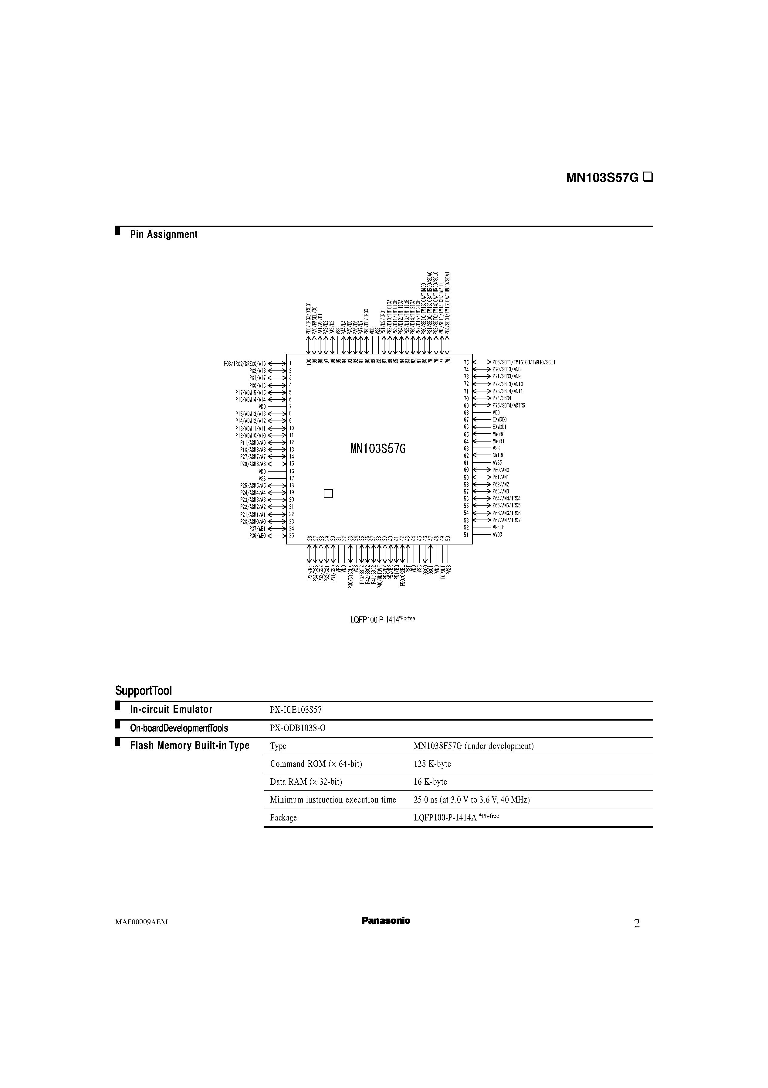 Datasheet MAF00009AEM - Cascade connection possible (usable as a 16-bit to 32-bit timer) page 2