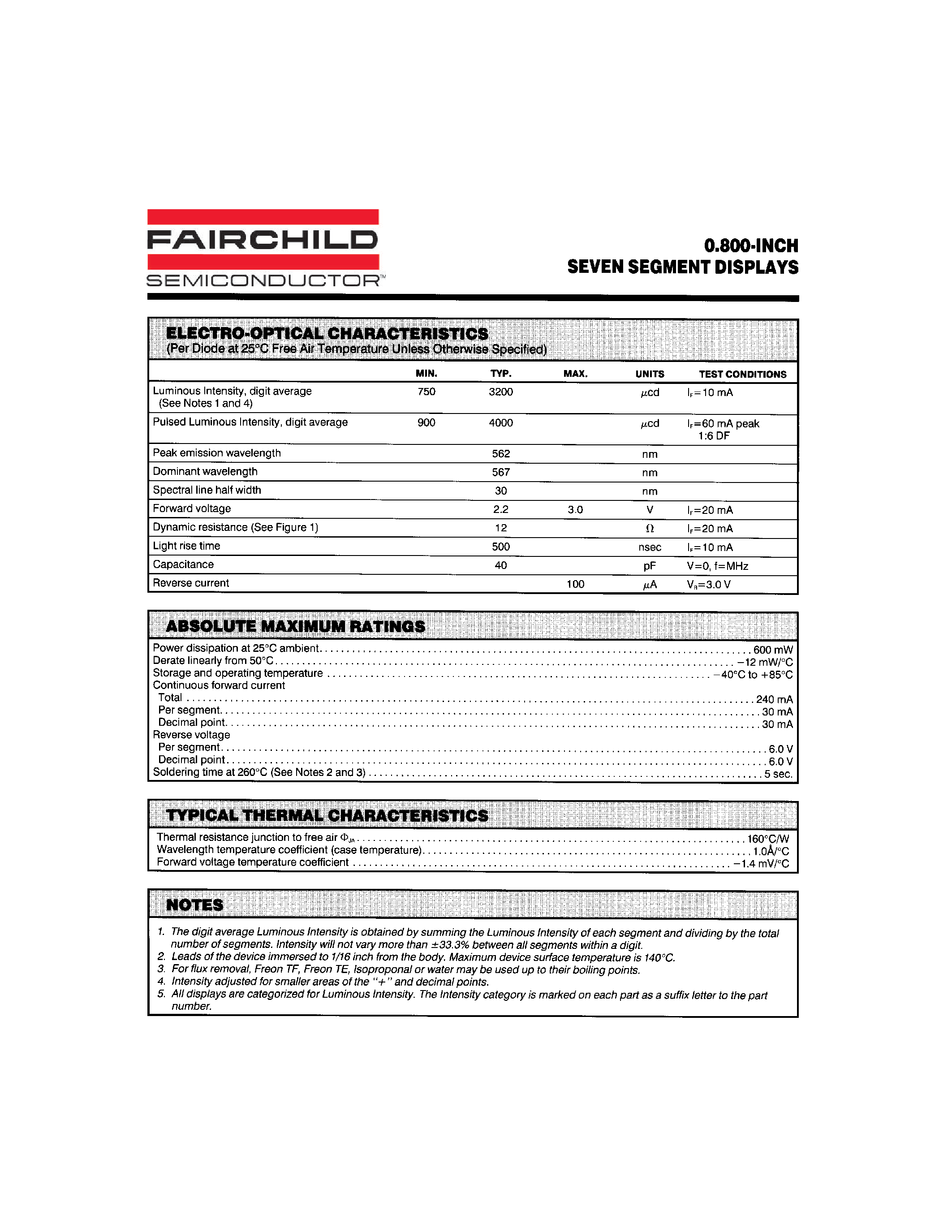 Datasheet MAN8400 - 0.800-INCH SEVEN SEGMENT DISPLAYS page 2