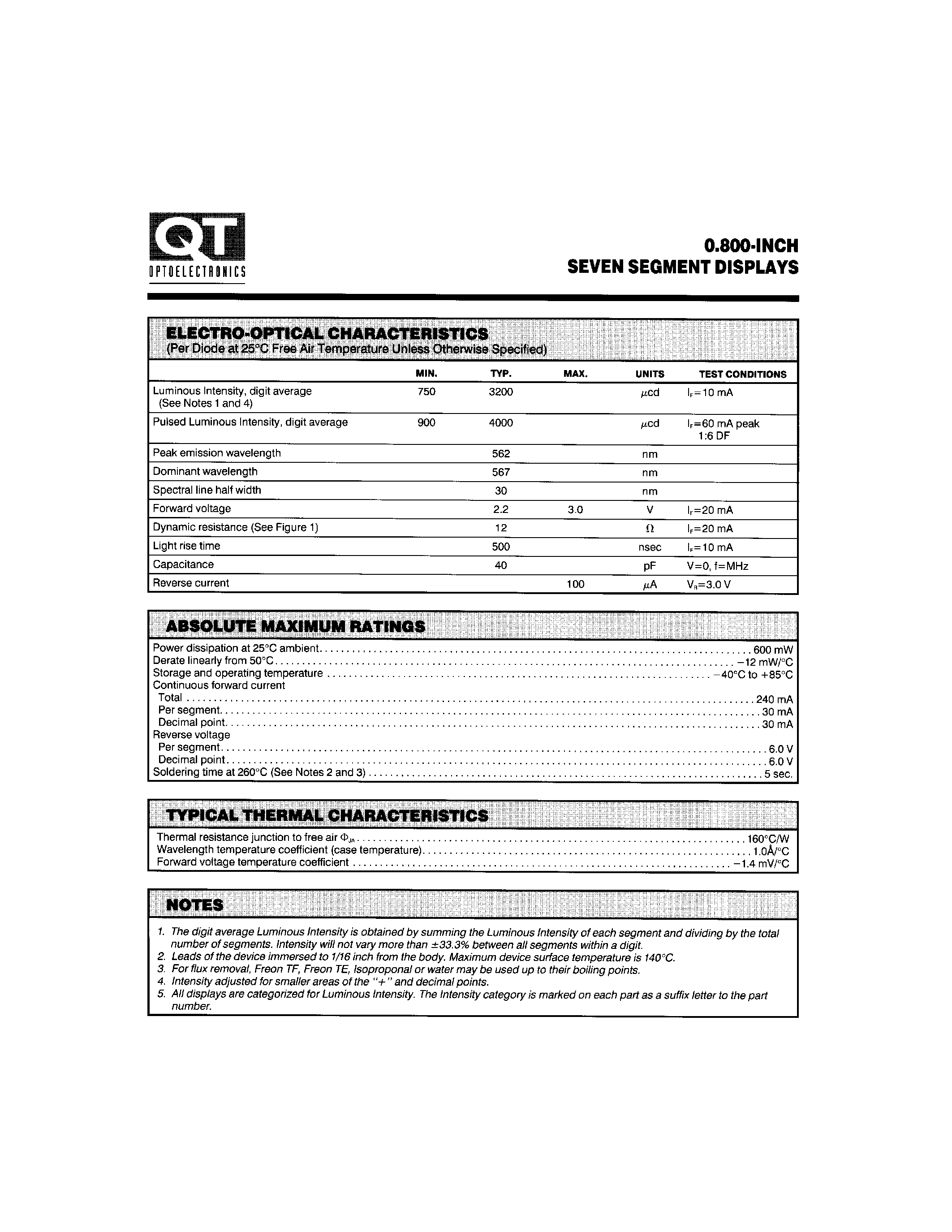 Datasheet MAN8440 - 0.800-INCH SEVEN SEGMENT DISPLAYS page 2