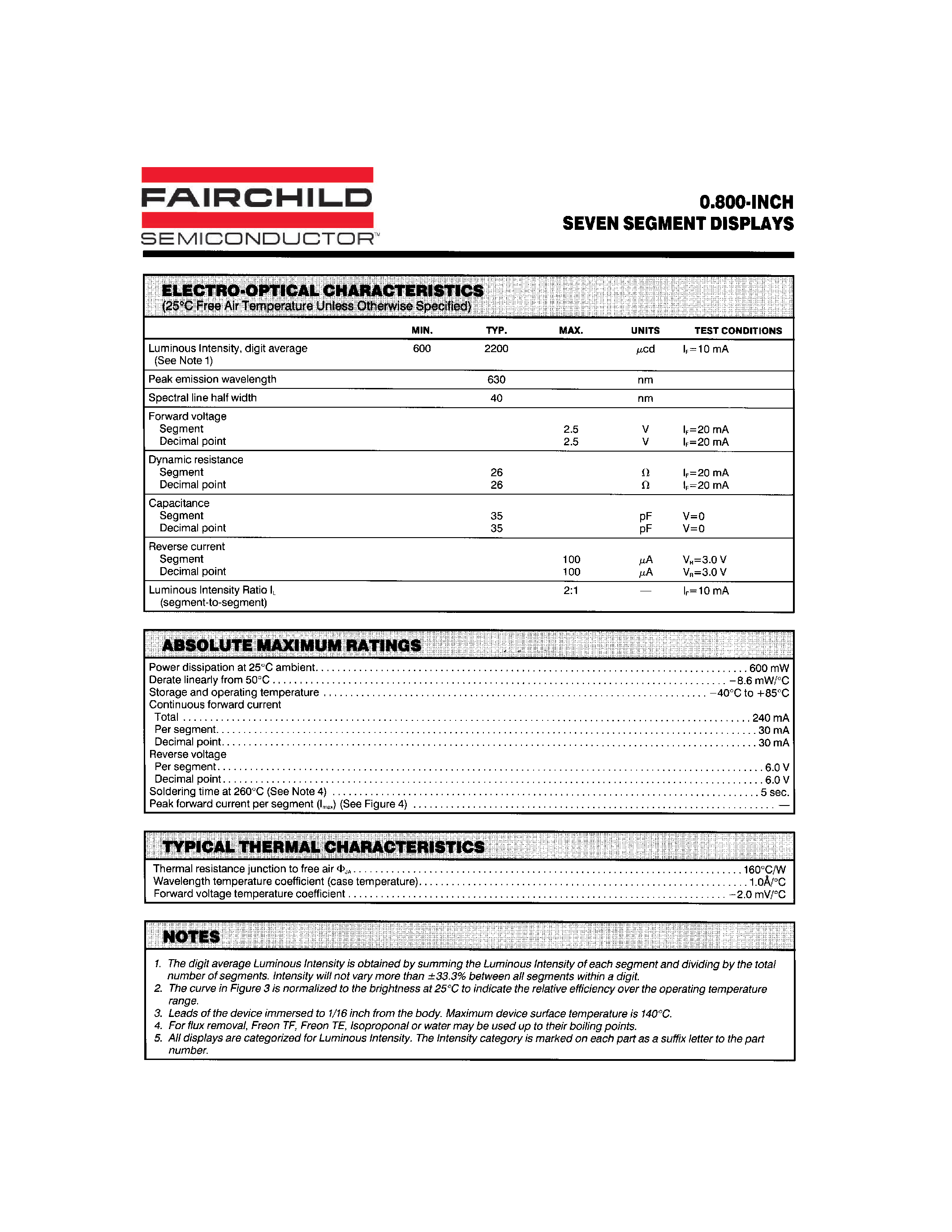 Datasheet MAN8640 - 0.800-INCH SEVEN SEGMENT DISPLAYS page 2