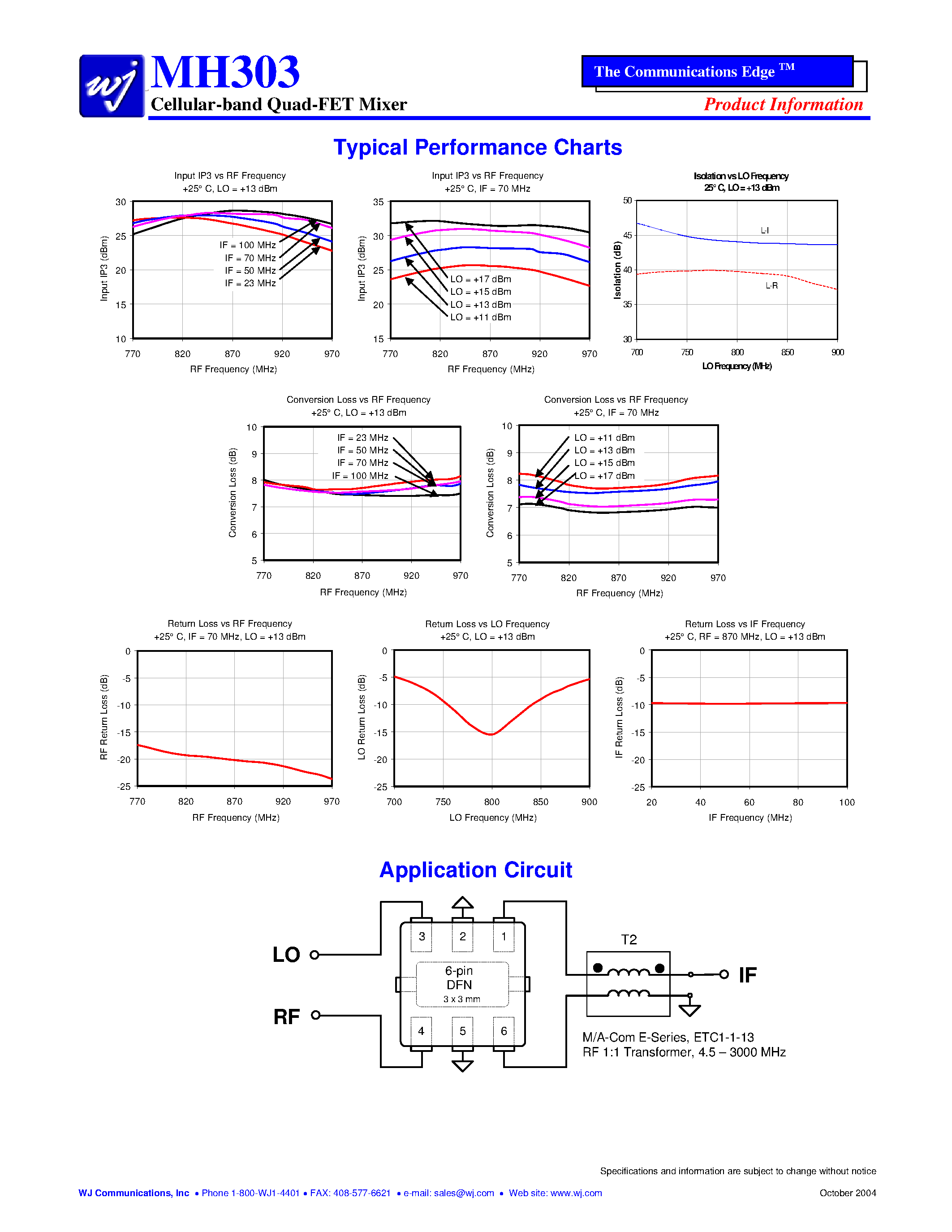 Даташит MH303-G - Cellular-band Quad-FET Mixer страница 2