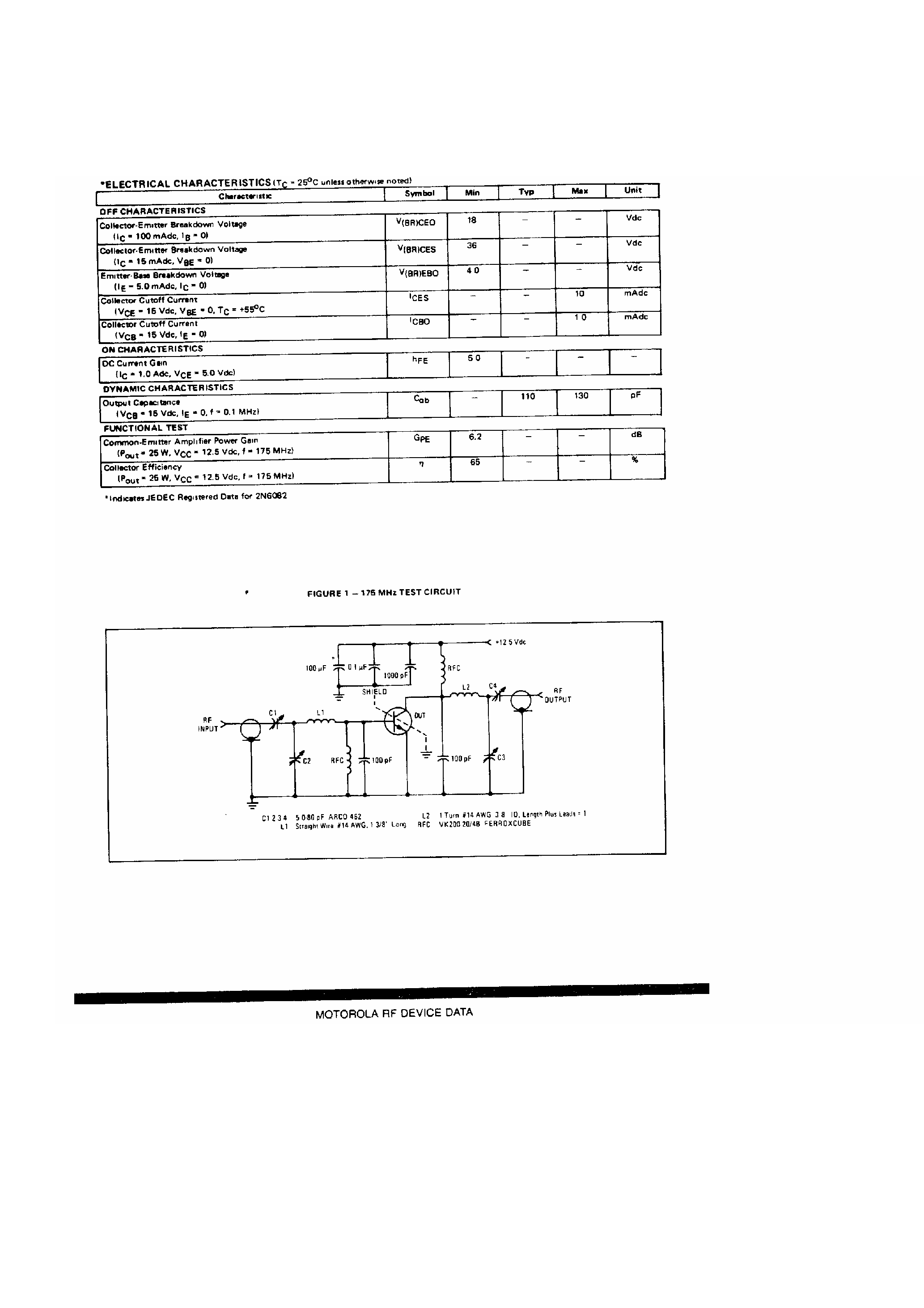 Даташит на микросхему 2N6082 страница 2 Даташит 2N6082 - NPN Silicon RF Power Transistors страница 2
