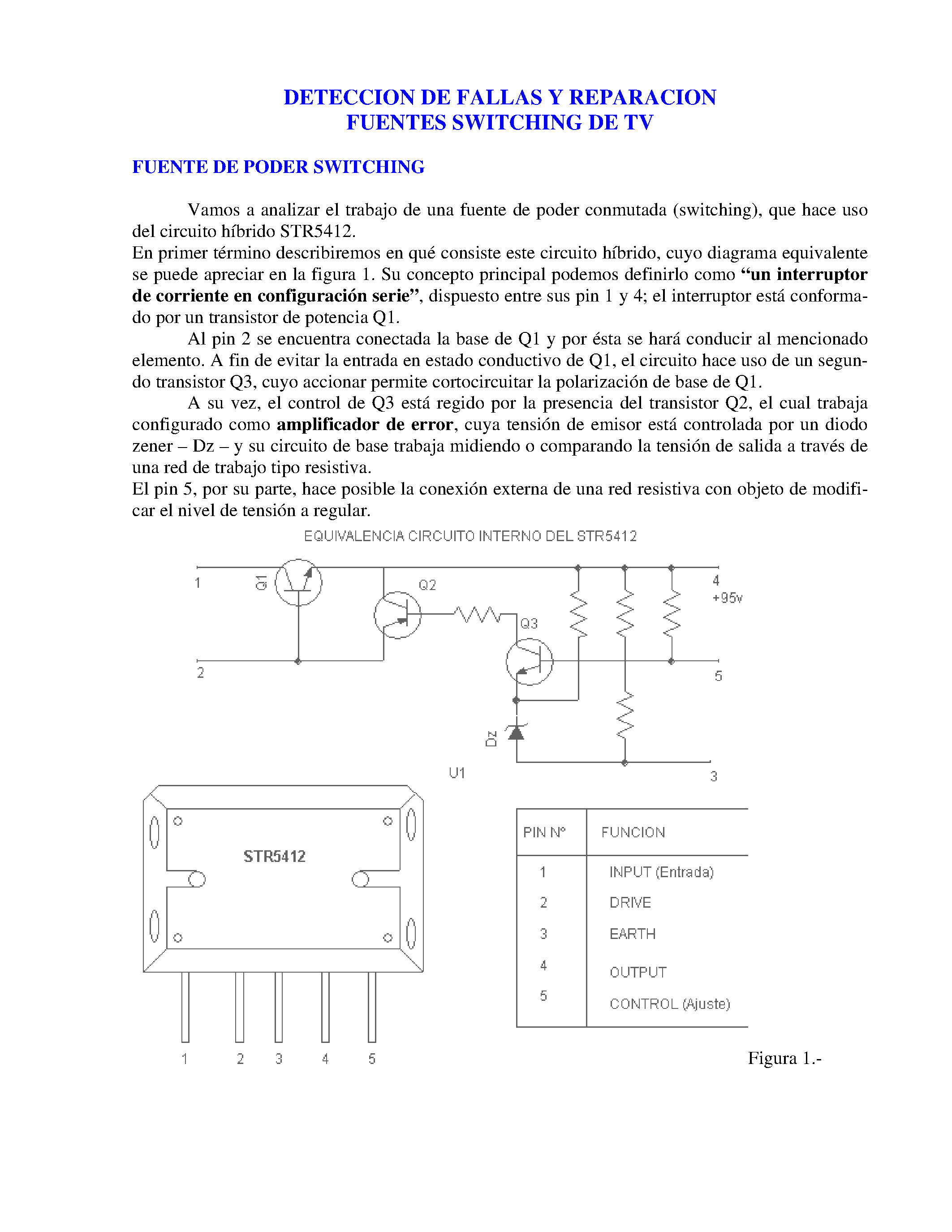 Даташит на микросхему STR5412 страница 1 Даташит STR5412 - Fuente De Poder Switching страница 1
