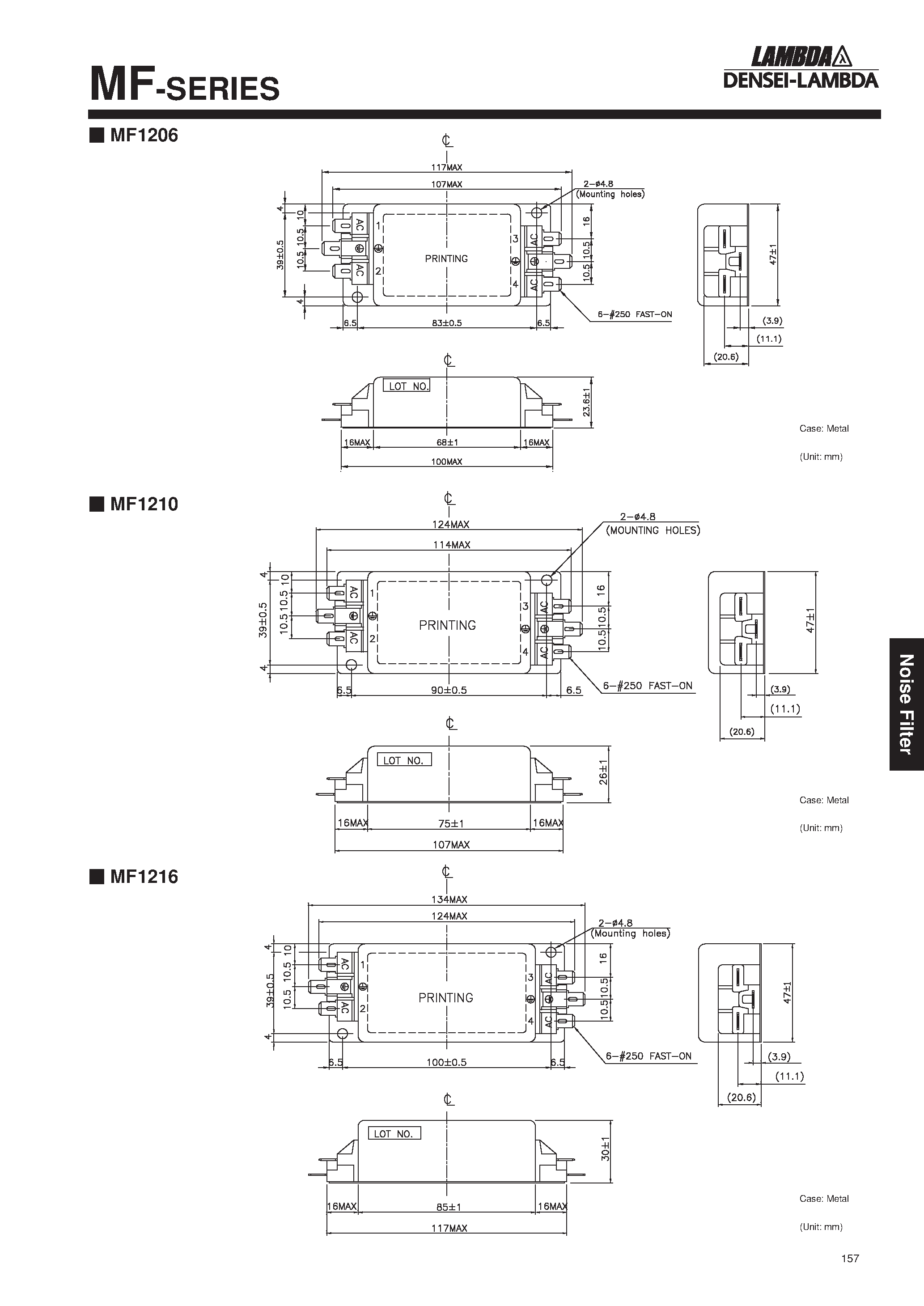 Datasheet MF1206 - Band wide:150kHz ~ 30MHz / 2 stage filter page 2