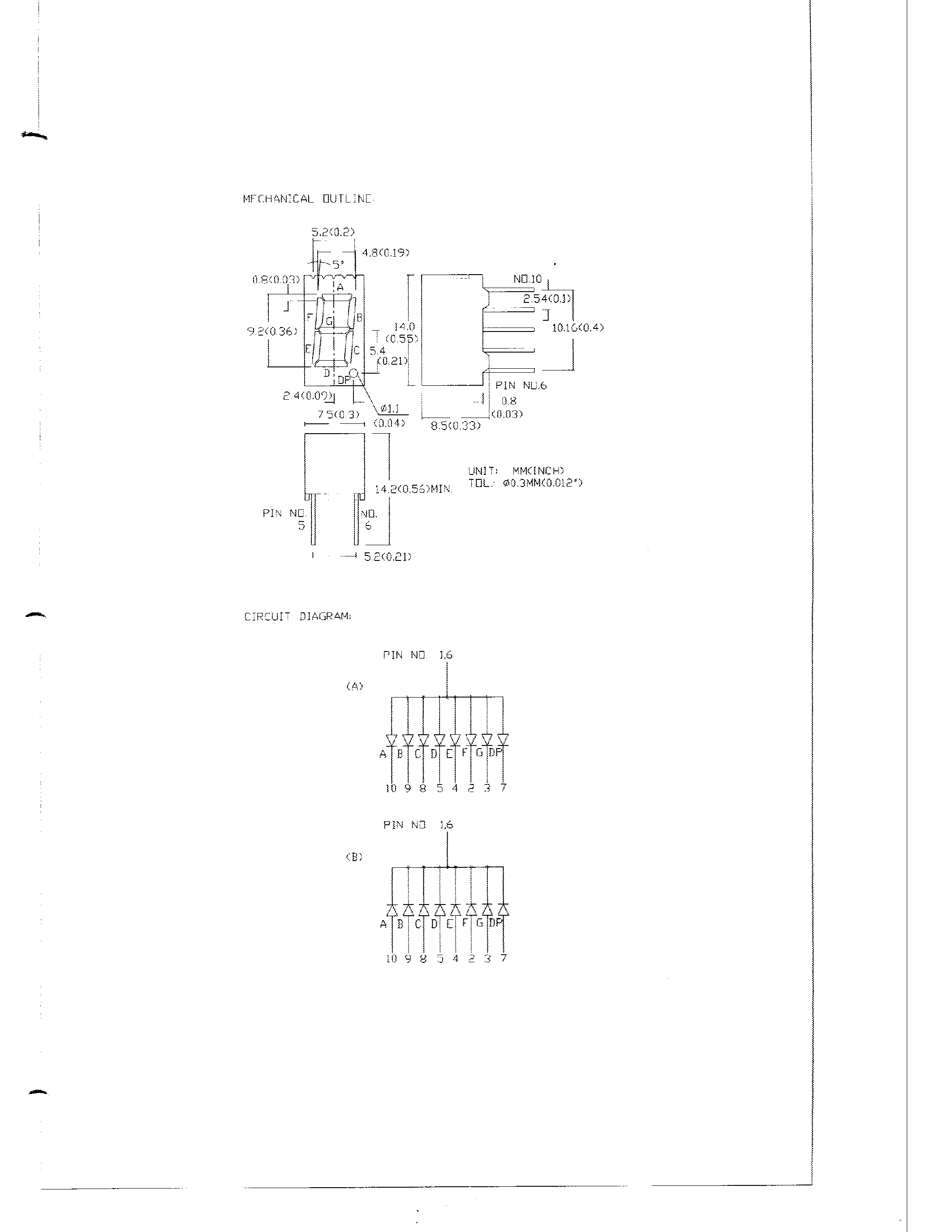 Datasheet MG136C - 0.36 SINGLE DIGIT NUMERIC DISPLAYS page 2