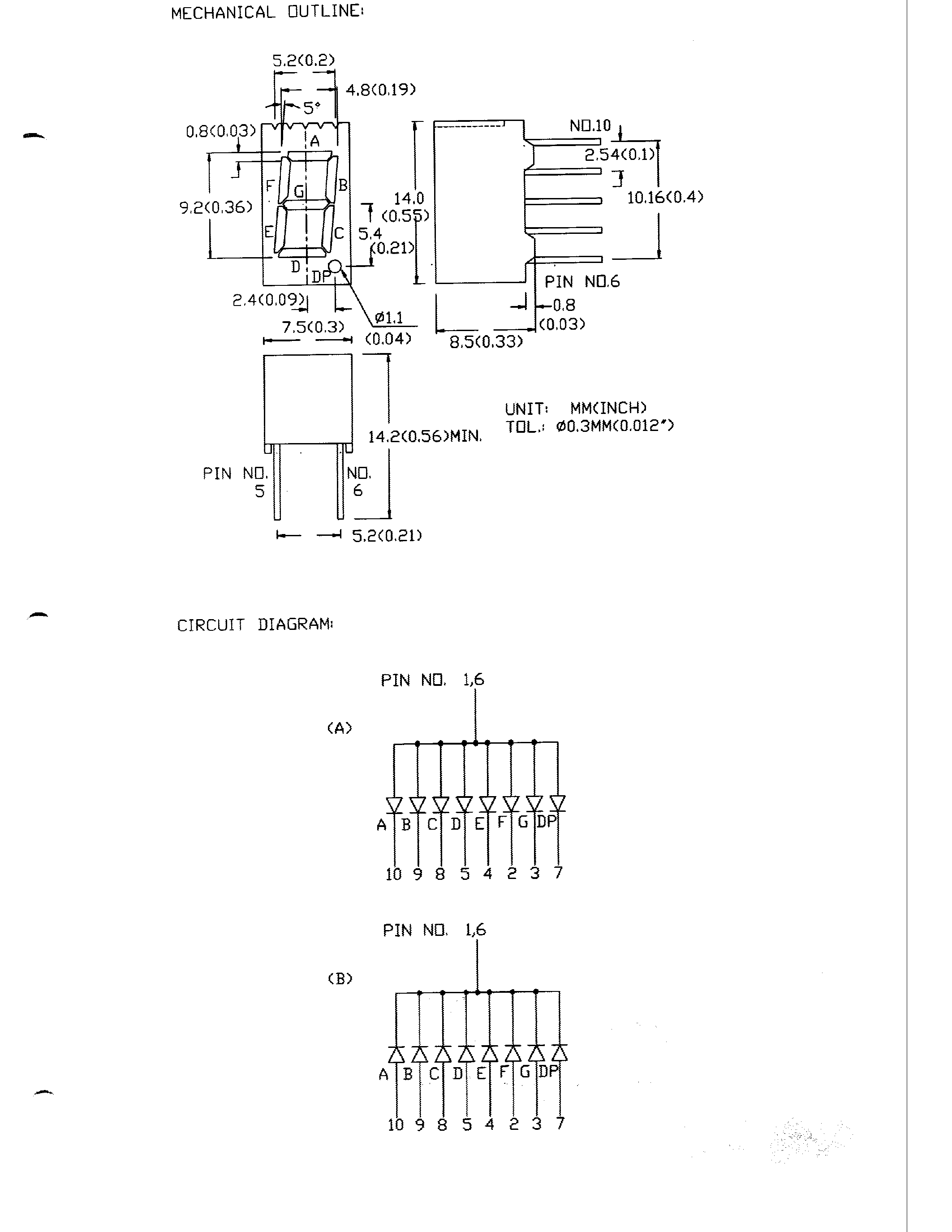 Datasheet MG136C-3 - 0.36 SINGLE DIGIT NUMBERIC DISPLAYS page 2