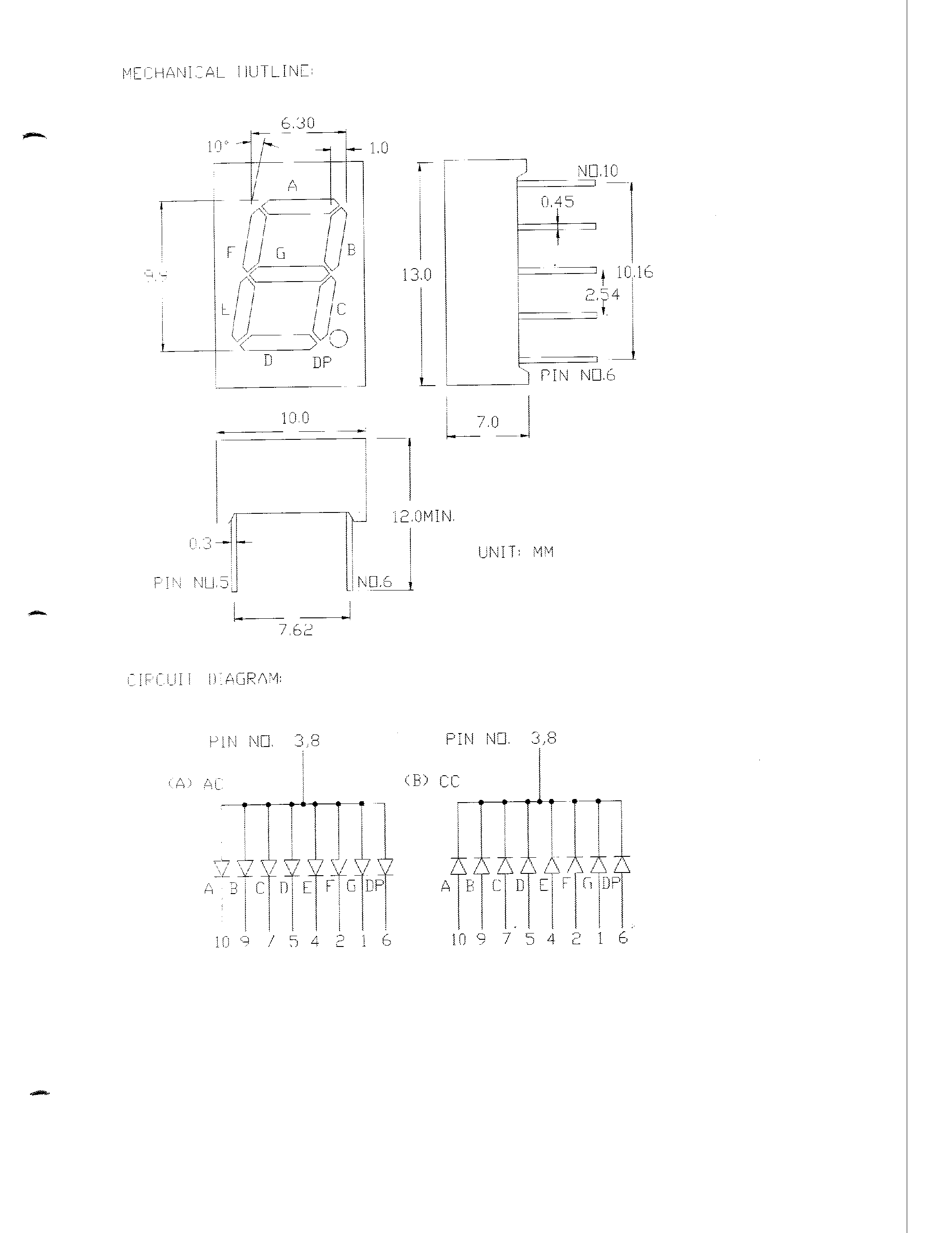 Datasheet MG139A - 0.39 SINGLE DIGIT NUMERIC DISPLAYS page 2