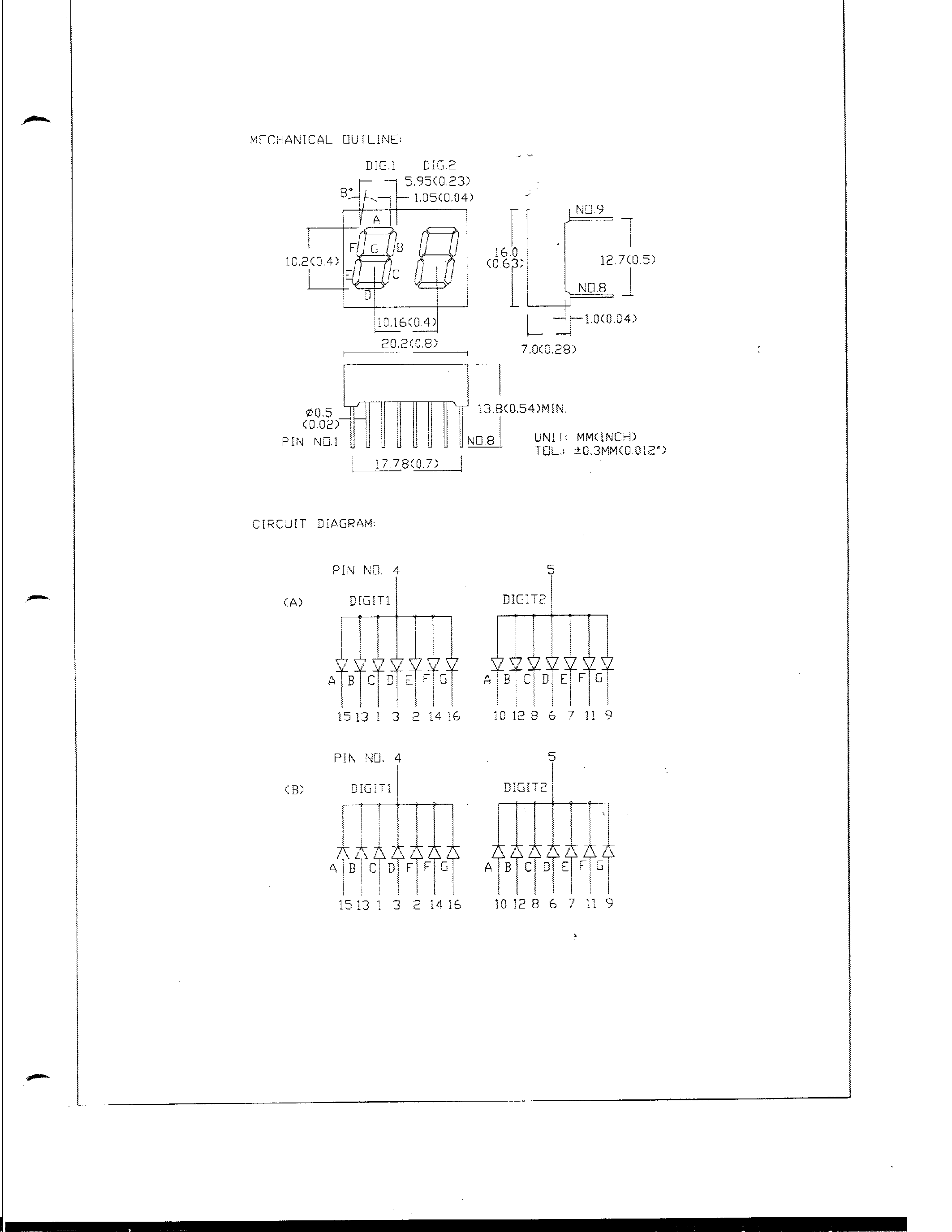 Datasheet MG241A - 0.4 DUAL DIGIT NUMERIC DISPLAYS page 2
