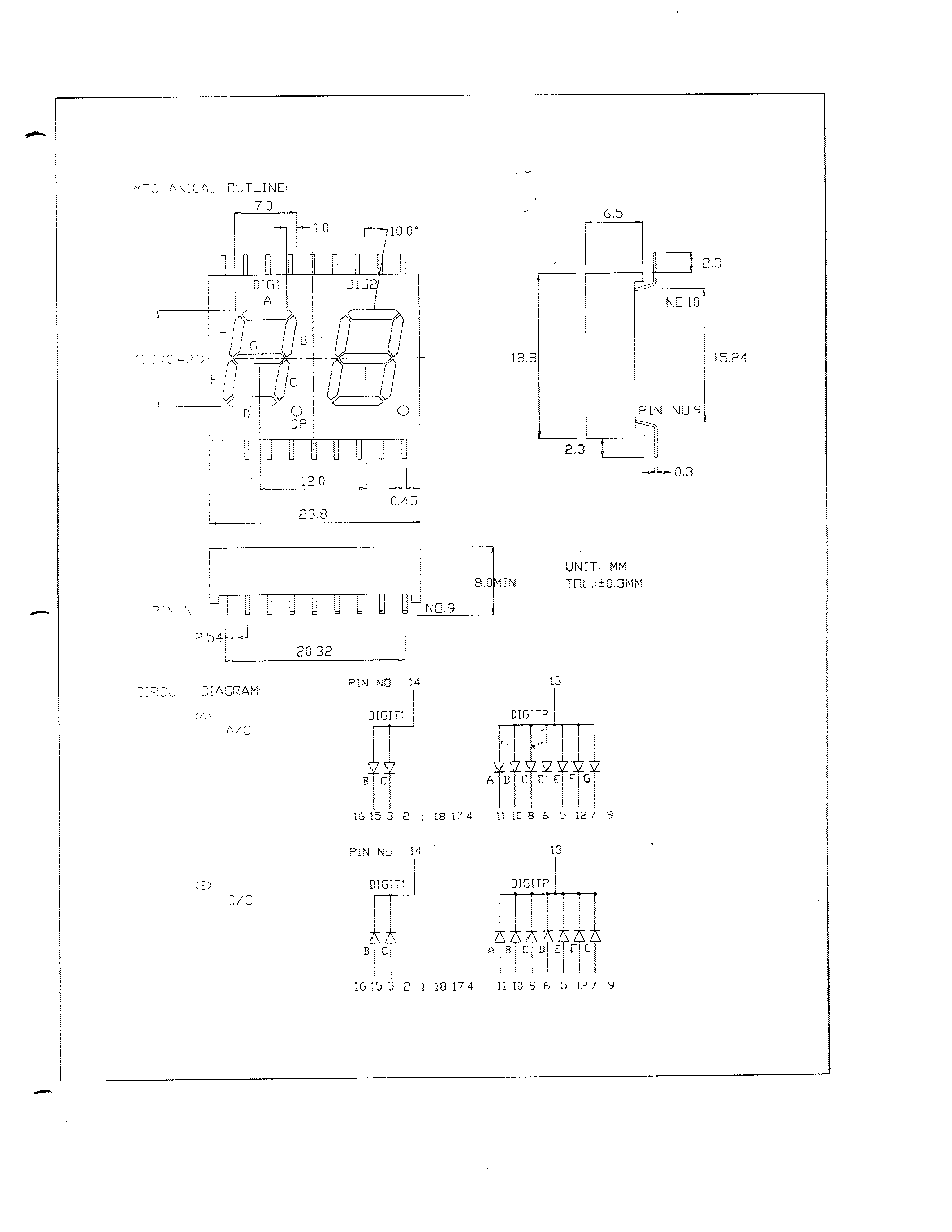 Datasheet MG246A-B page 2 Datasheet MG246A-B - 0.43 DUAL DIGIT NUMERIC DISPLAYS page 2