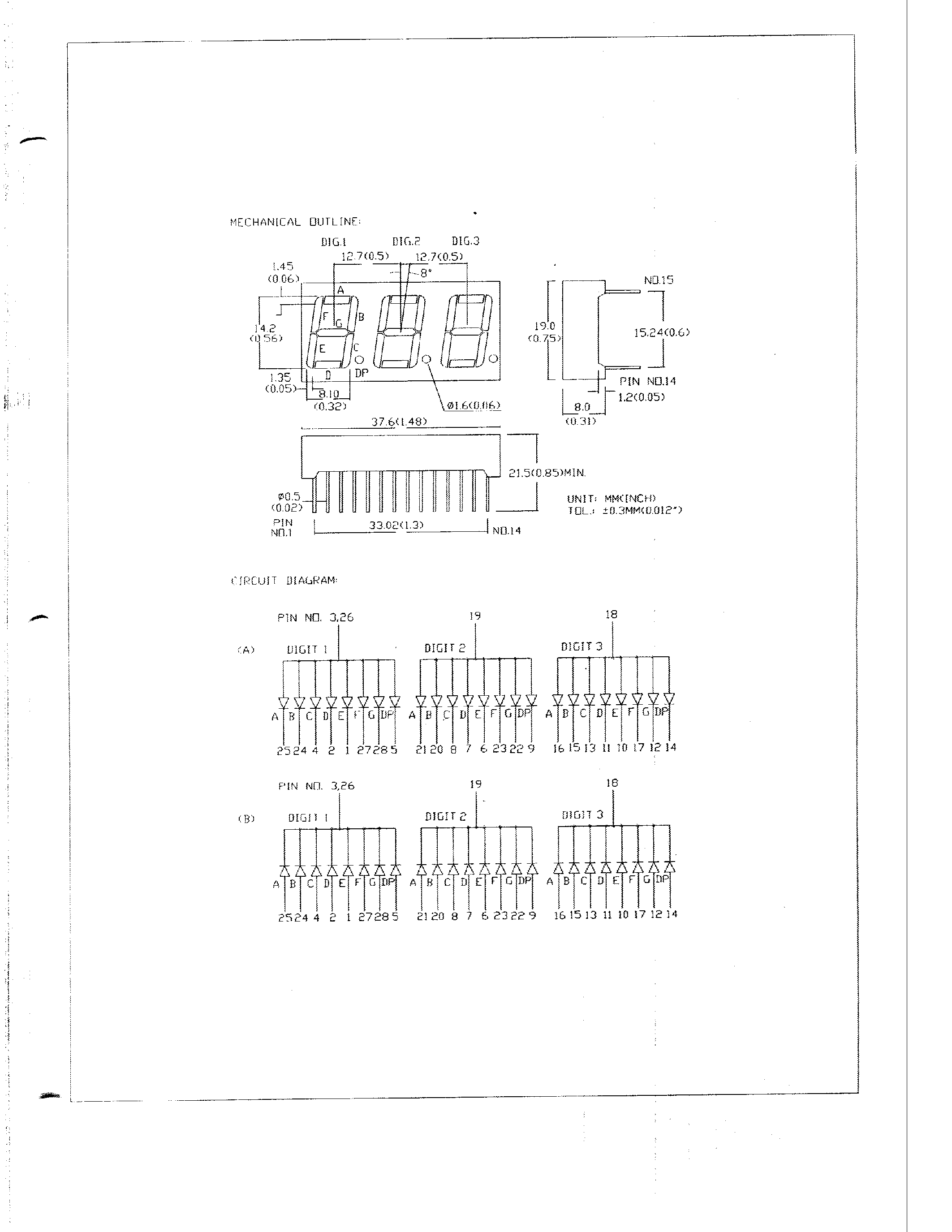 Datasheet MG356A - 0.56 THREE DIGIT NUMERIC DISPLAYS page 2