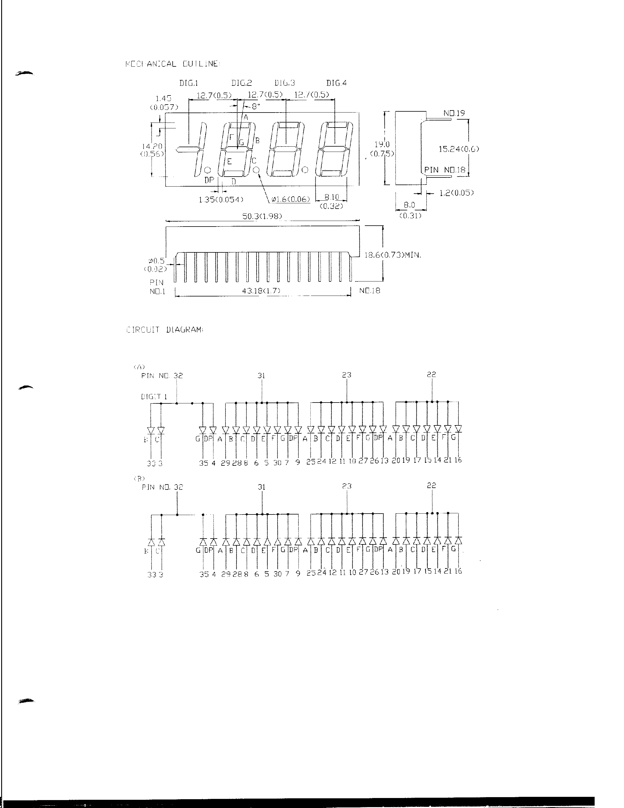 Datasheet MG456FC-GD - GREEN 0.56 FOUR DIGIT NUMERIC DISPLAYS page 2