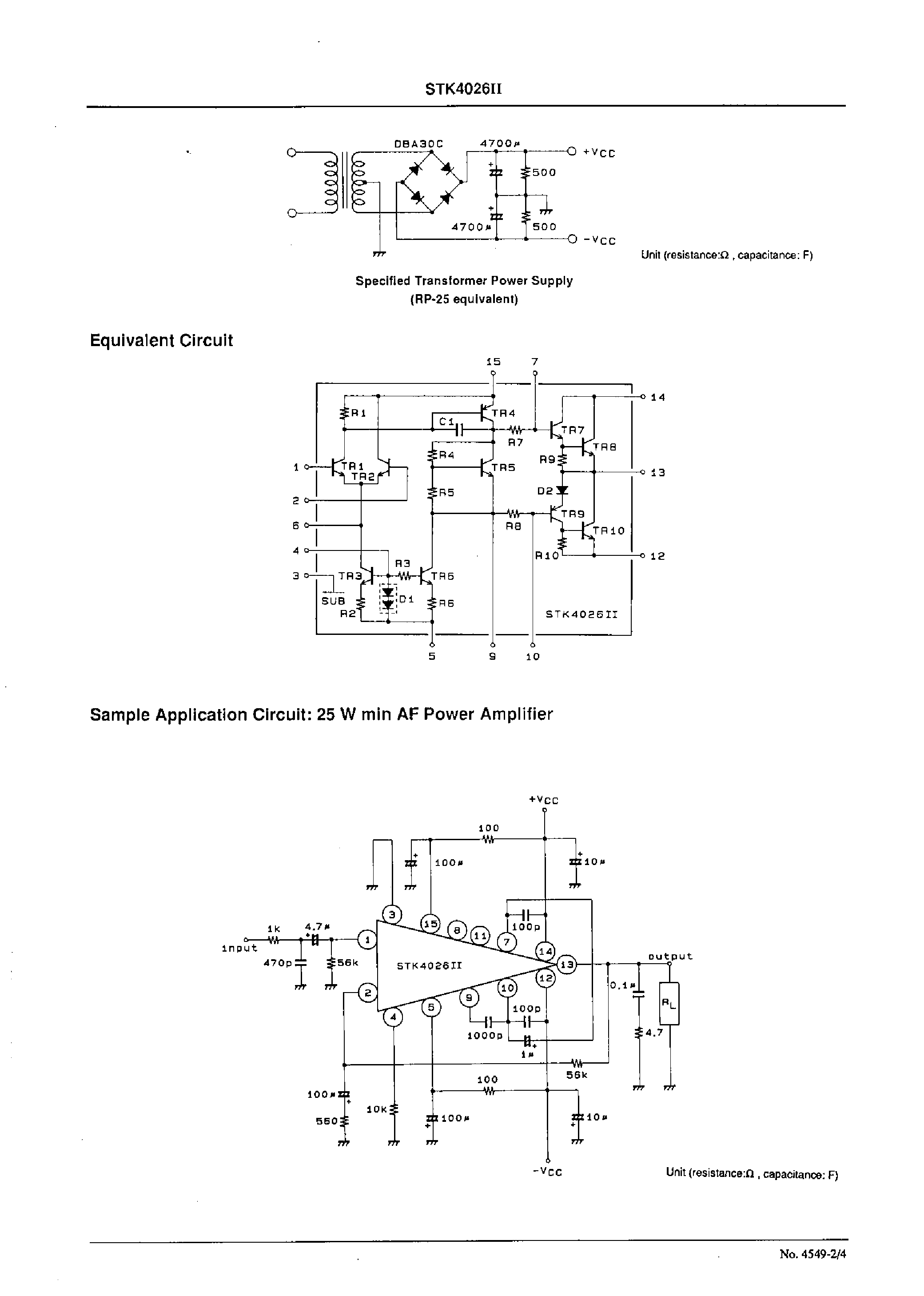 Даташит на микросхему STK4026 страница 2 Даташит STK4026 - AF Power Amplifier (Split Power Supply) (25 W min / THD = 0.4%) страница 2