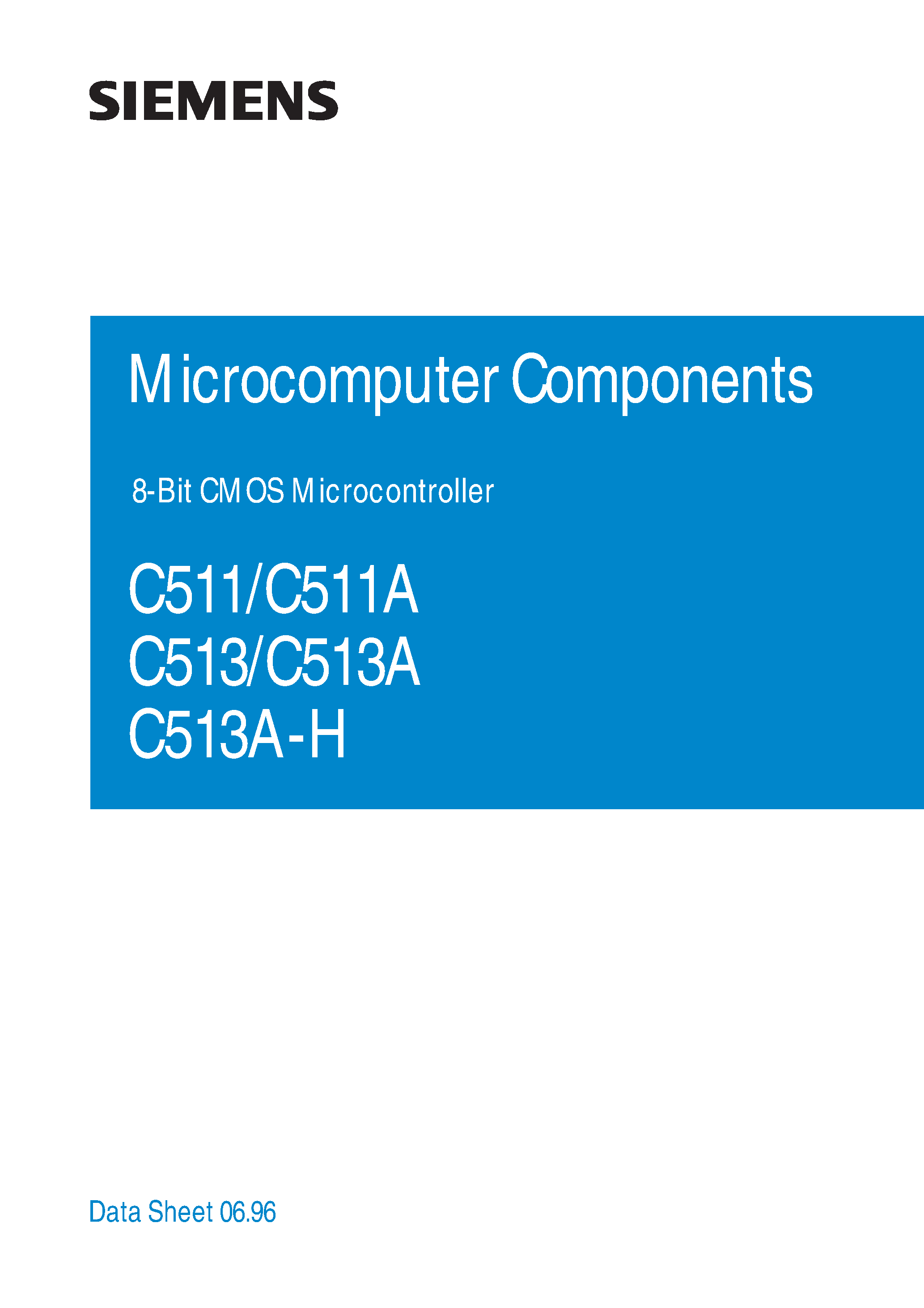 Даташит на микросхему C511 страница 1 Даташит C511 - 8-Bit CMOS Microcontroller страница 1