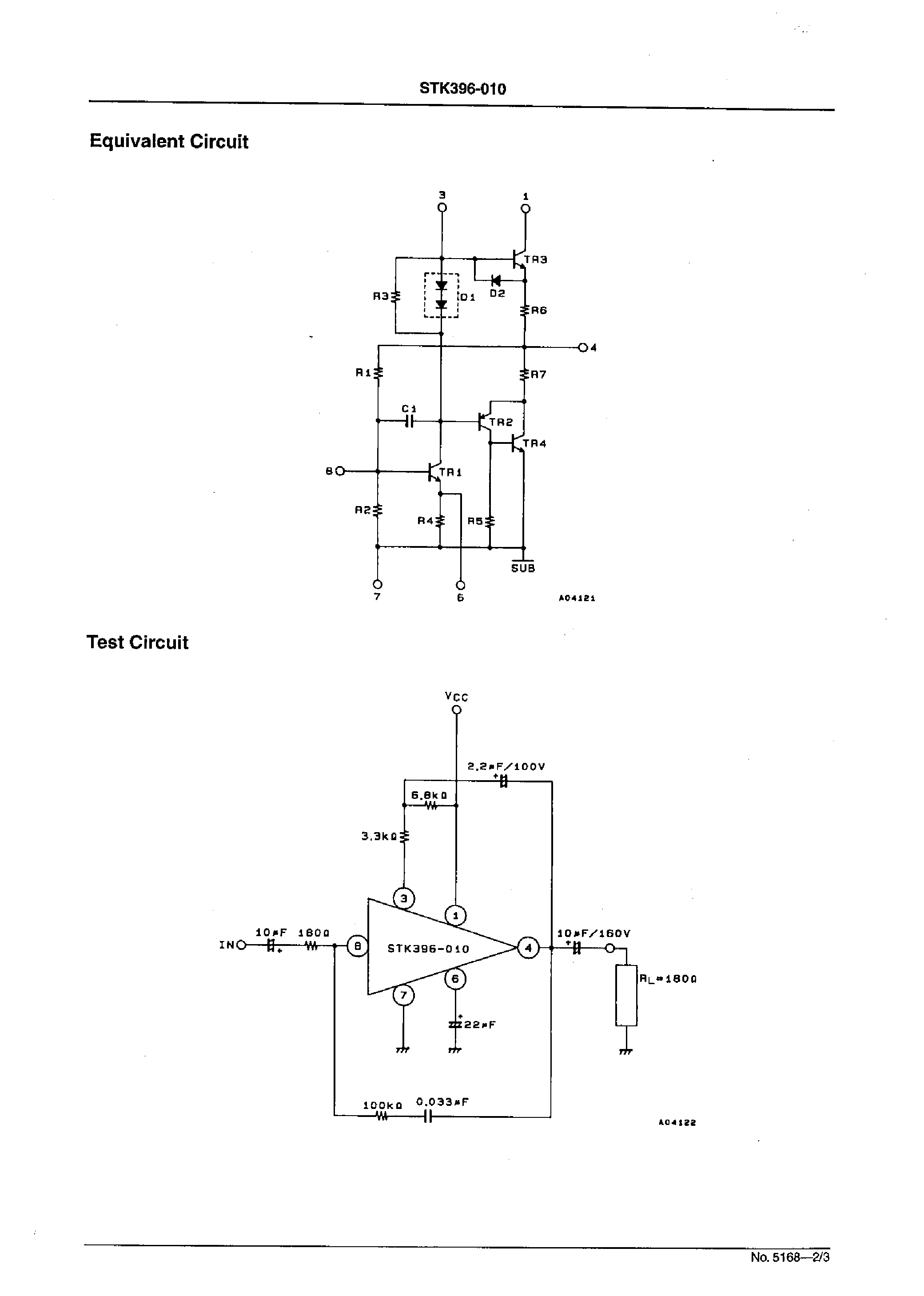 Даташит STK396-010 - Electromagnetic Focus Output 1-Channel Amplifier(Ic max=2A) страница 2