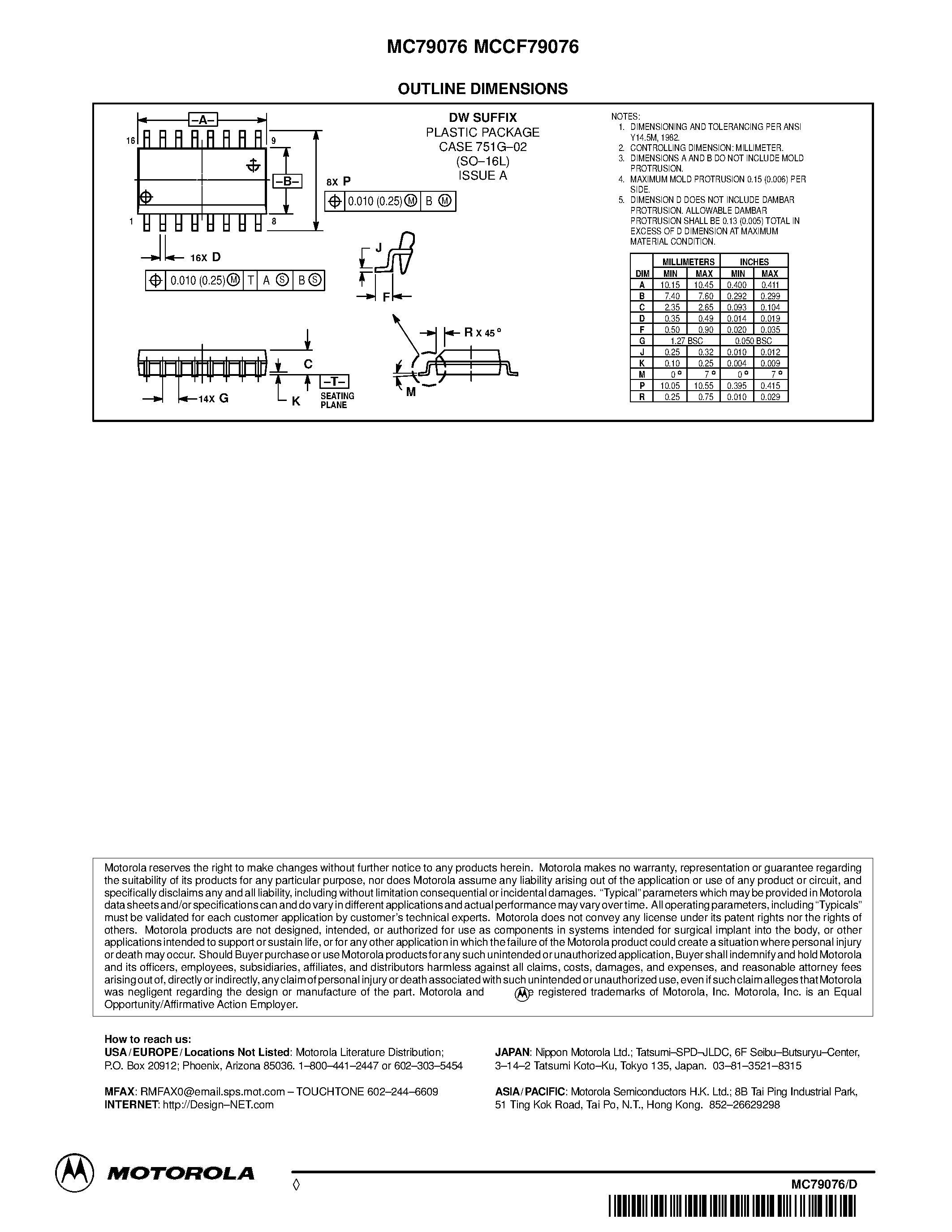 Datasheet MC79076 page 2 Datasheet MC79076 - ELECTRONIC IGNITION CONTROL CIRCUIT page 2