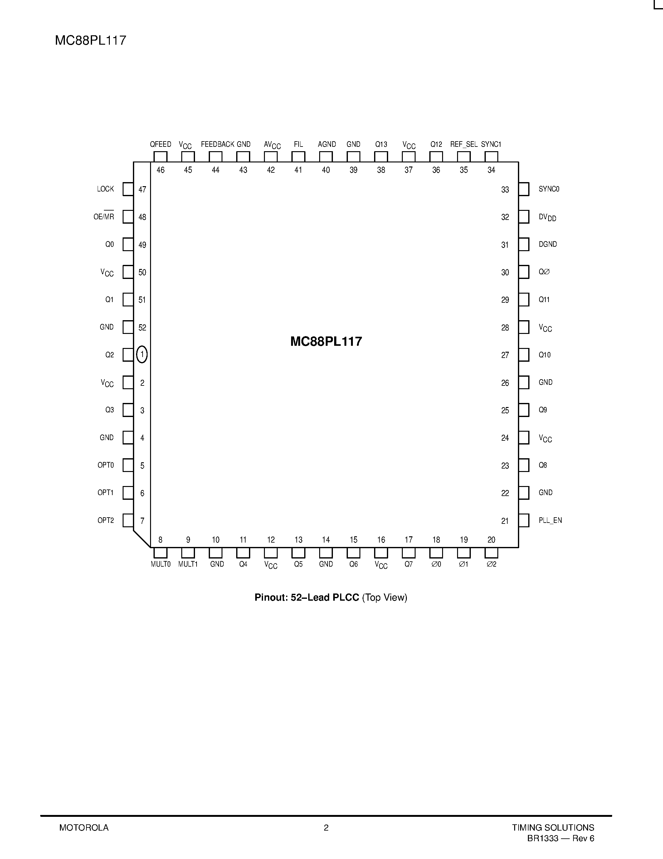 Даташит MC88PL117 - CMOS PLL CLOCK DRIVER страница 2