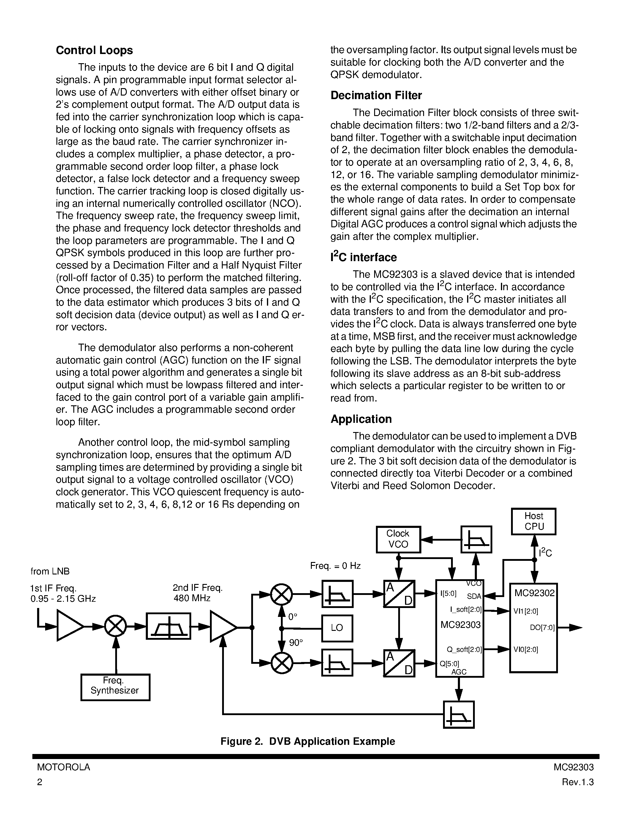 Datasheet MC92303BT - QPSK/BPSK DIGITAL DEMODULATOR page 2