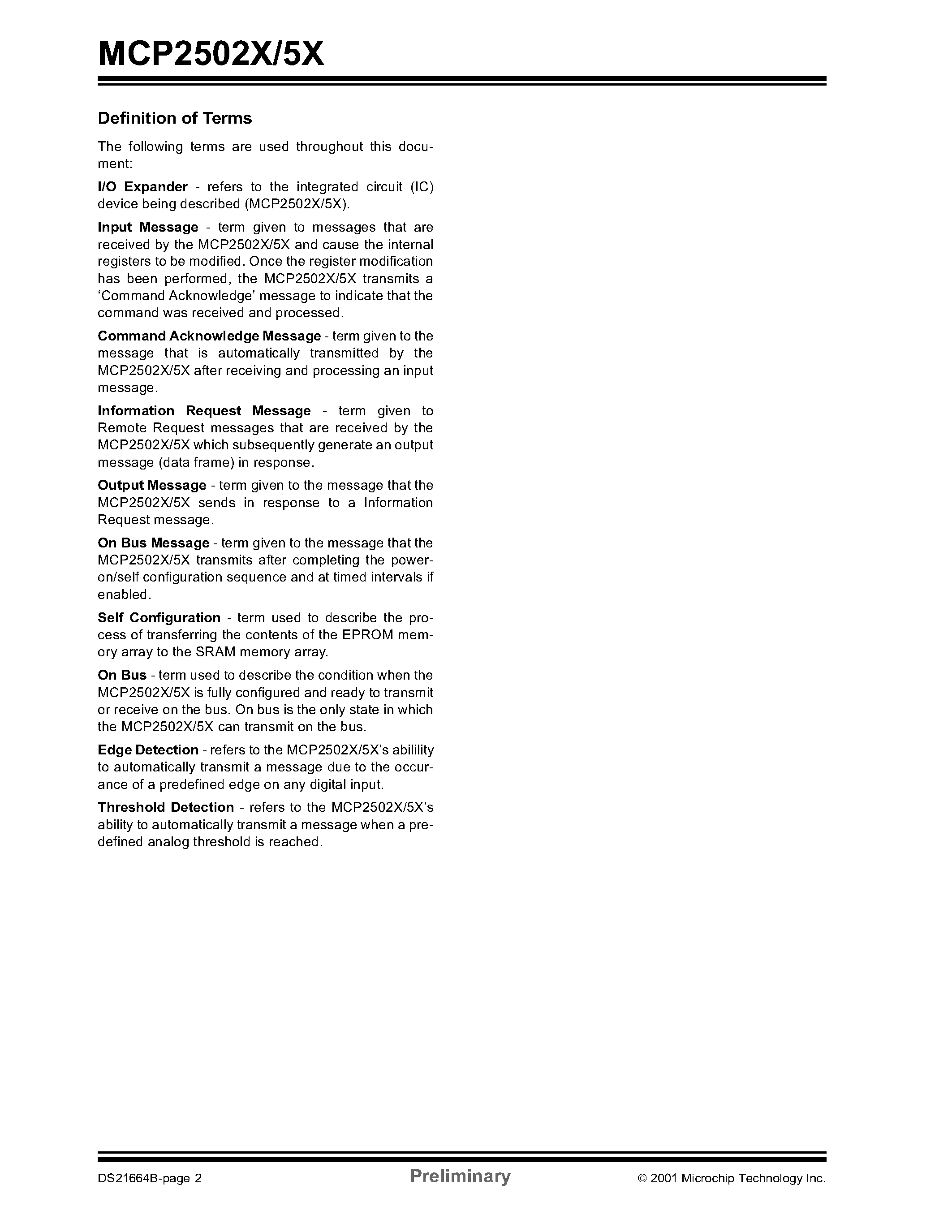 Даташит MCP25025 - CAN I/O EXPANDER FAMILY страница 2