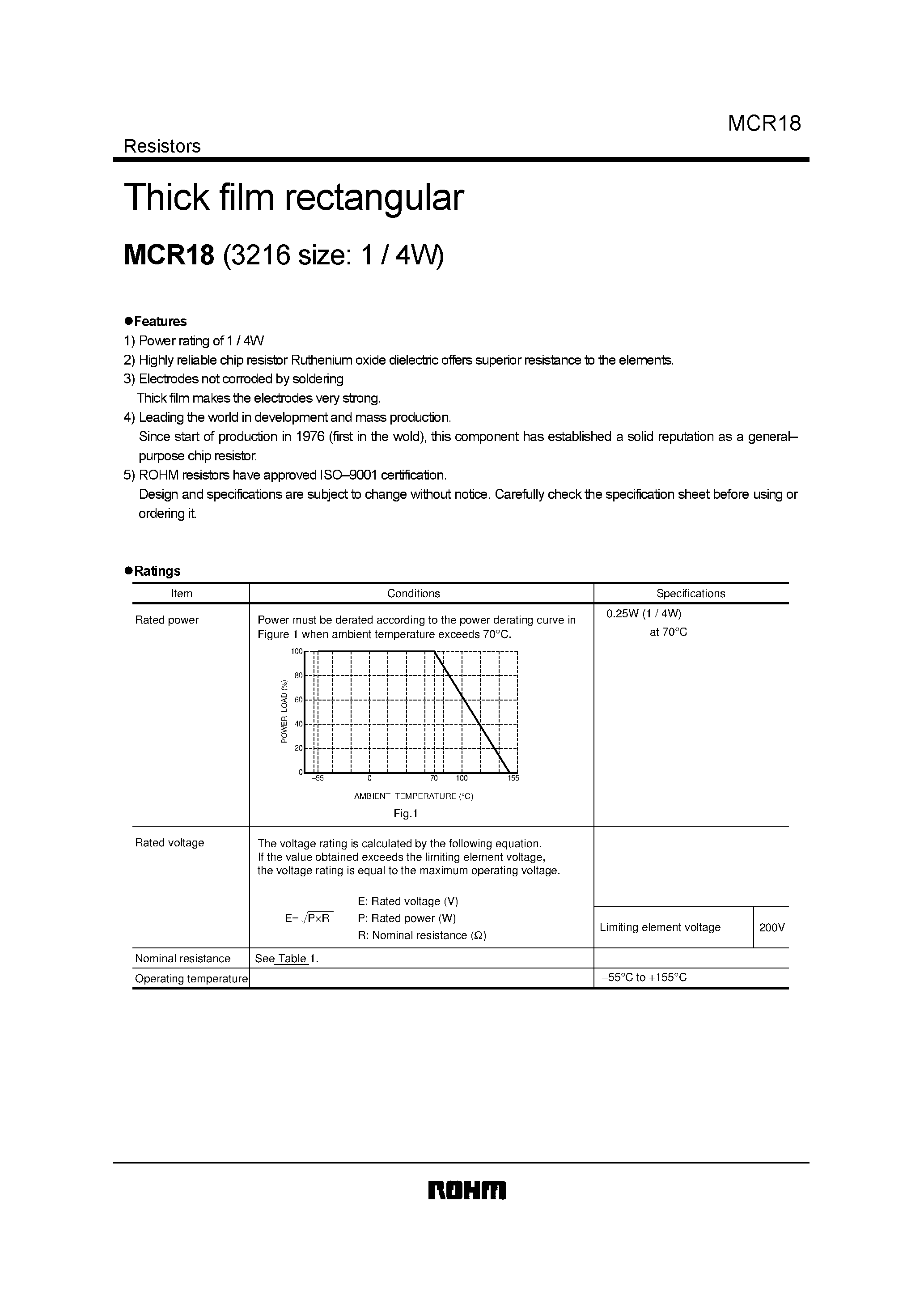 Datasheet MCR18EZH page 1 Datasheet MCR18EZH - Thick film rectangular page 1