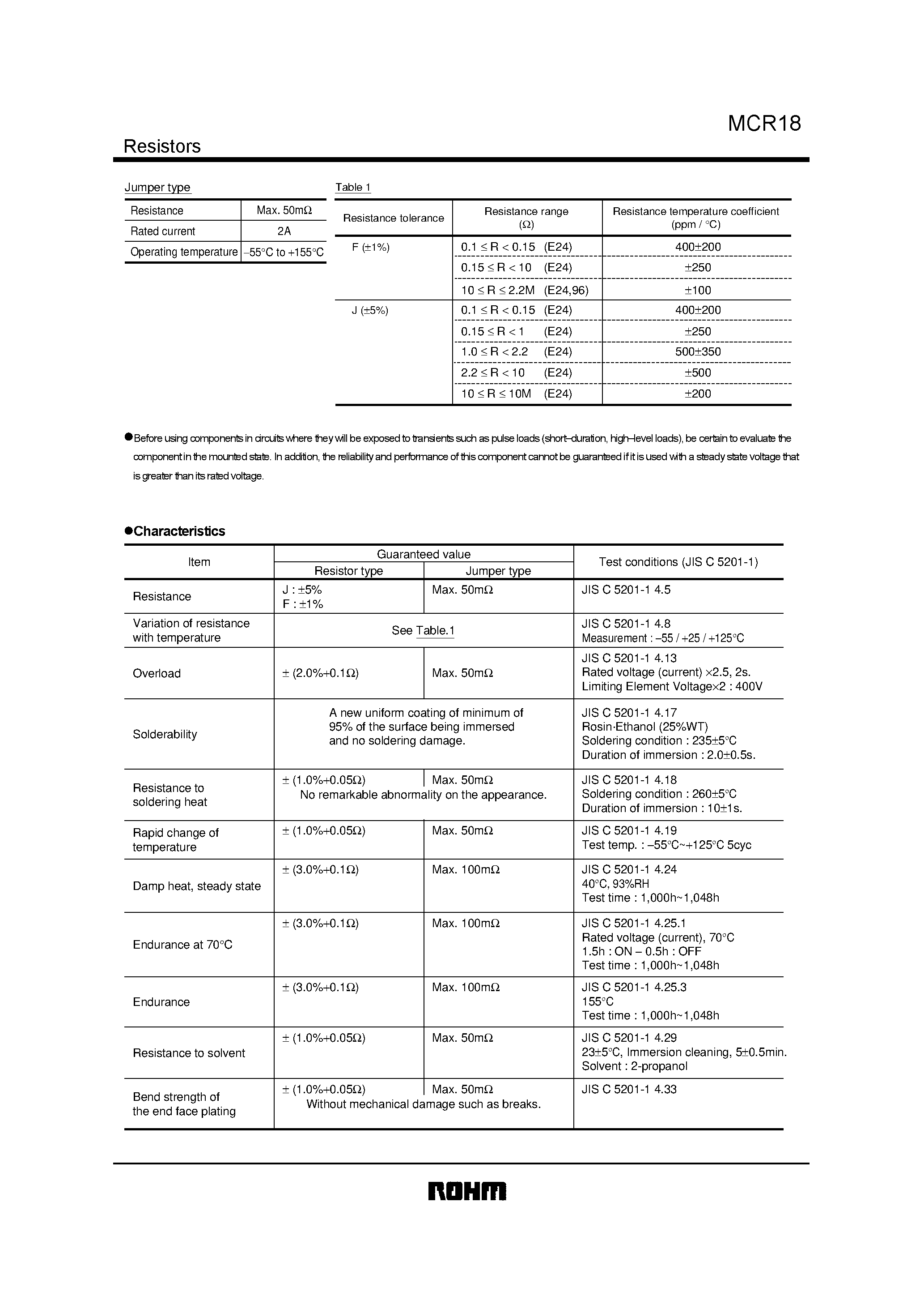 Datasheet MCR18EZH page 2 Datasheet MCR18EZH - Thick film rectangular page 2