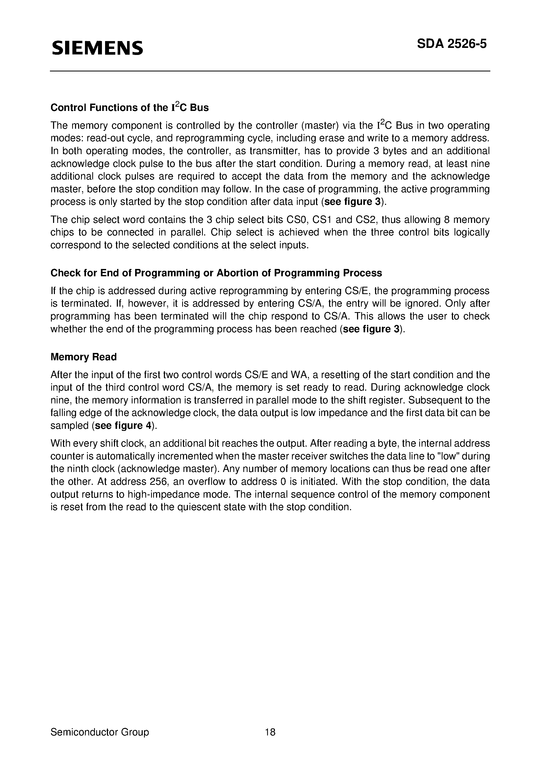 Datasheet SDA2526-5 - Nonvolatile Memory 2-Kbit E2PROM with I2C Bus page 2