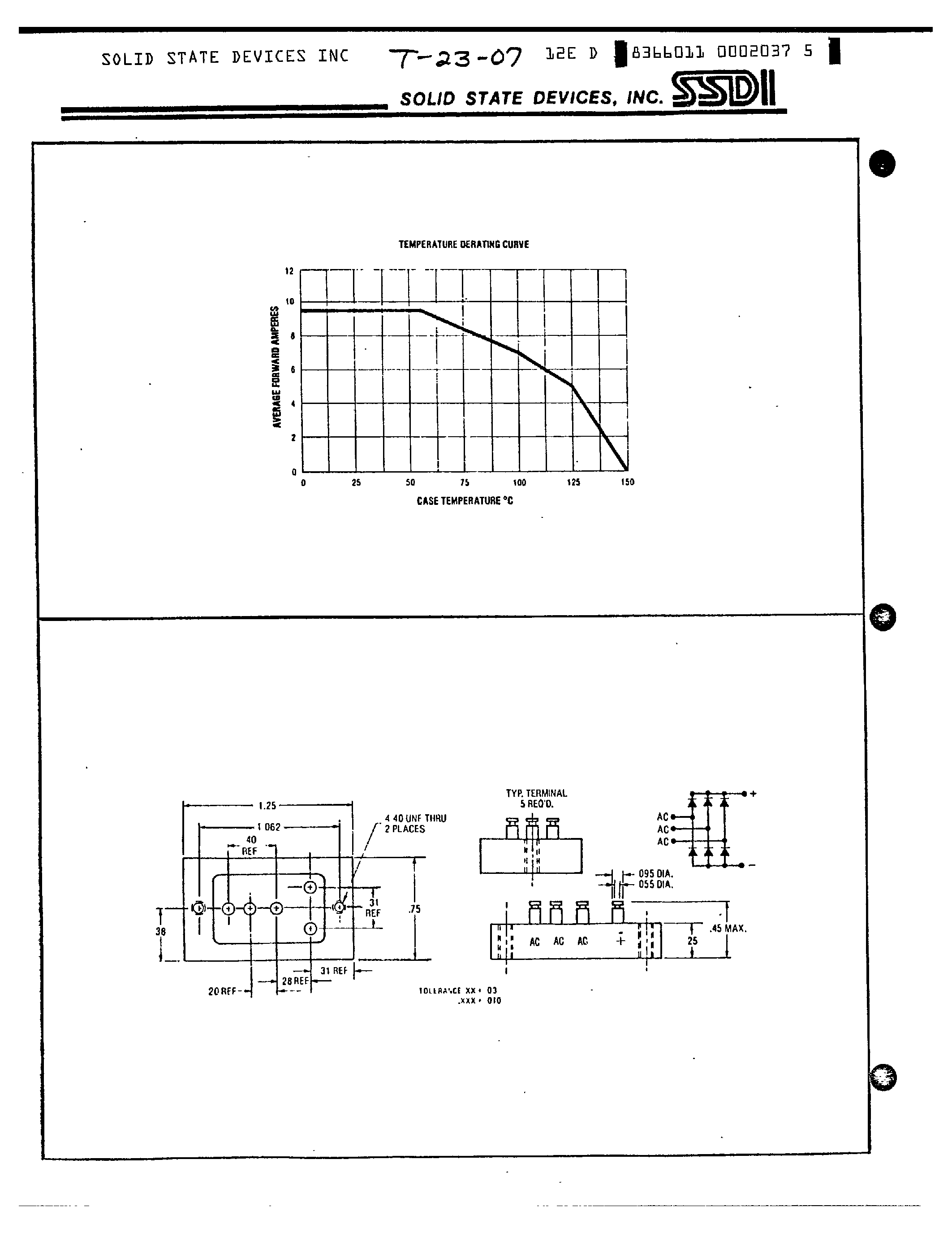 Datasheet SDA38HF page 2 Datasheet SDA38HF - 10 AMP RECTIFIER ASSEMBLY page 2