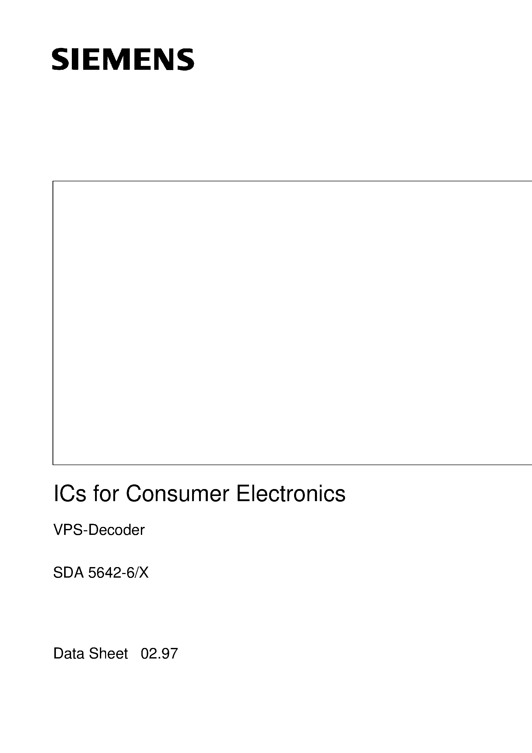 Datasheet SDA5642-6 - VPS-Decoder page 1