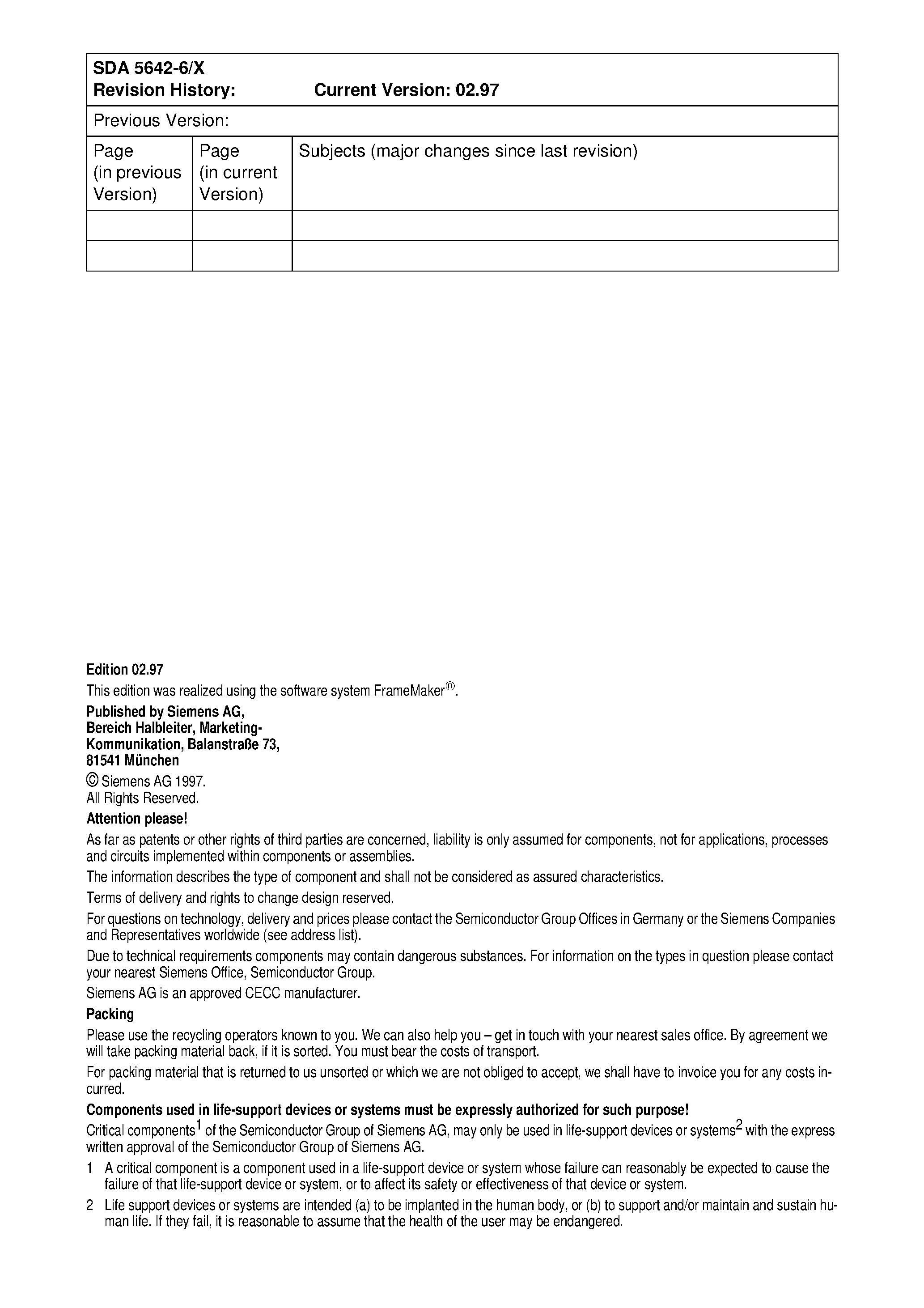 Datasheet SDA5642-6 - VPS-Decoder page 2