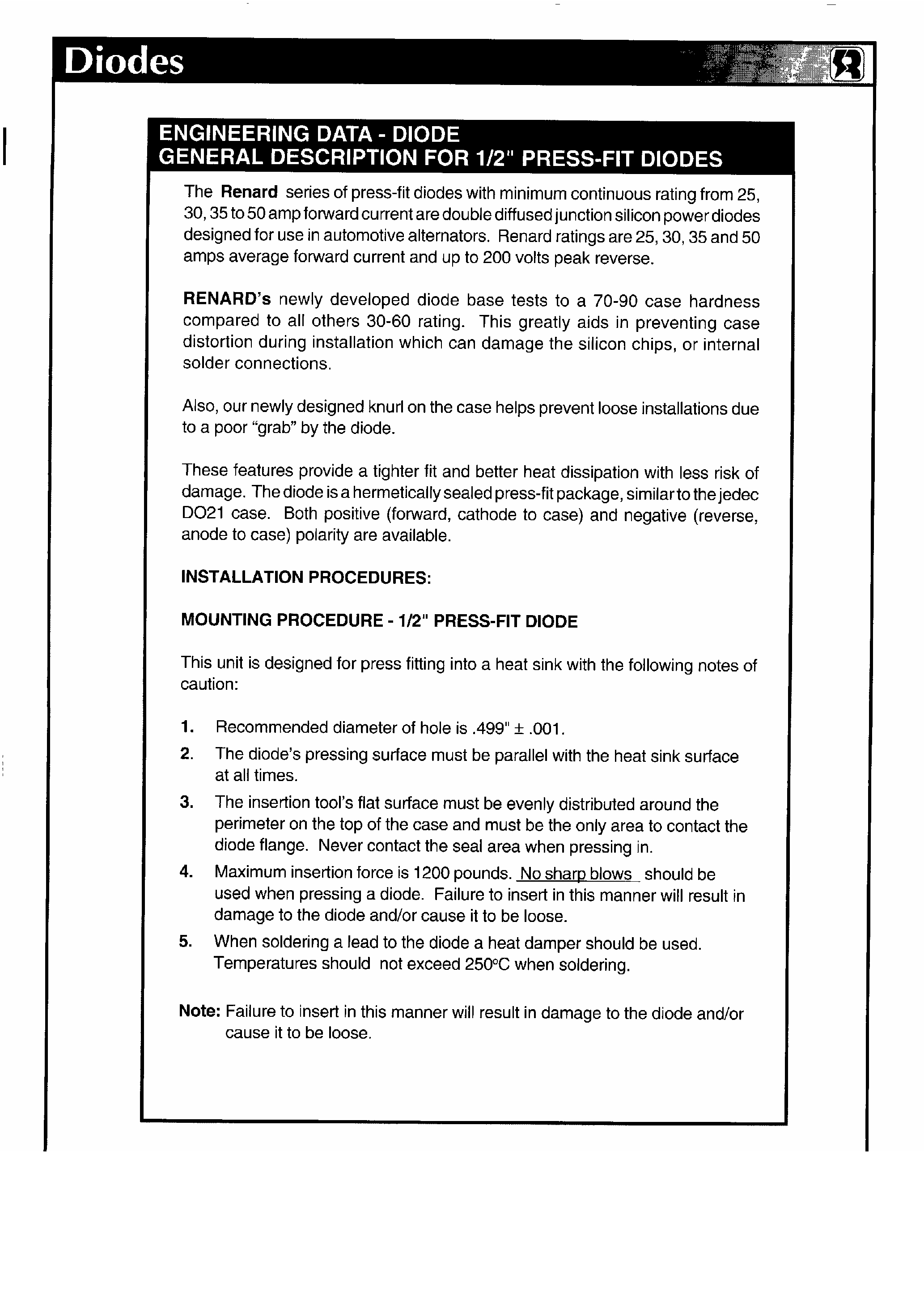 Datasheet 798x page 1 Datasheet 798x - Engineering Data - Diode page 1