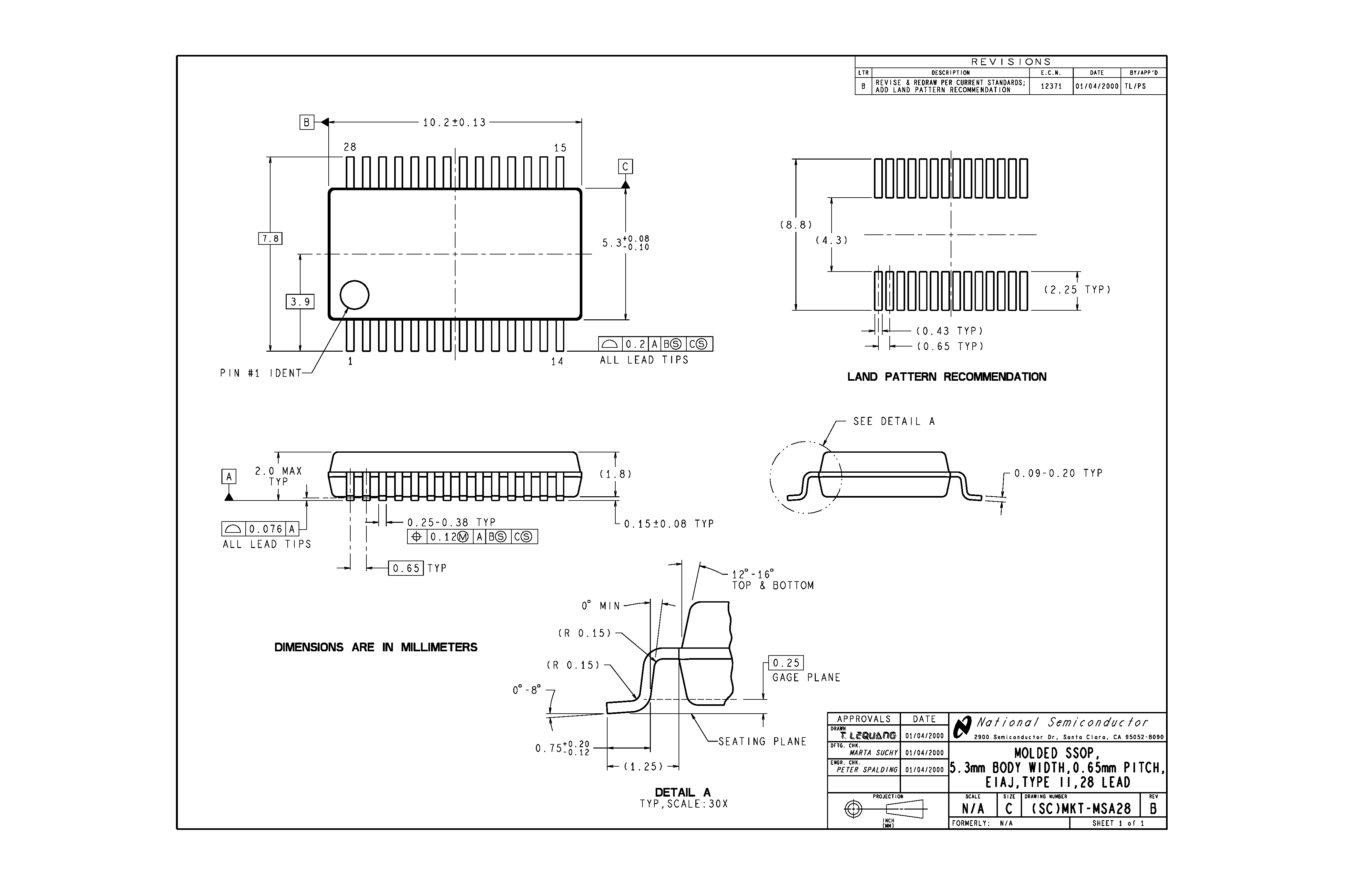 Datasheet MKT-MSA28 page 1 Datasheet MKT-MSA28 - MOLDED SSOP page 1