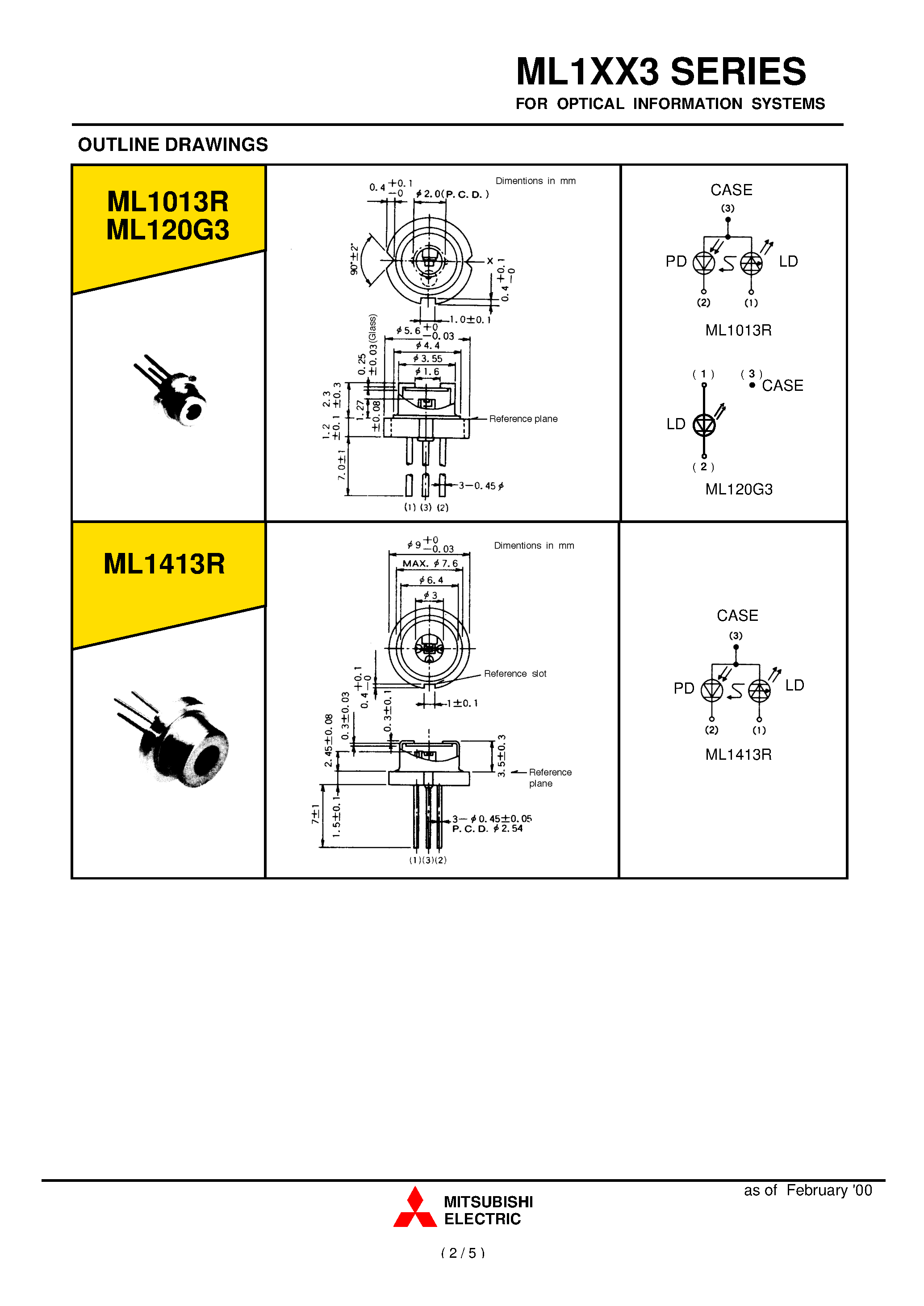 Datasheet ML120G3 page 2 Datasheet ML120G3 - FOR OPTICAL INFORMATION SYSTEM page 2