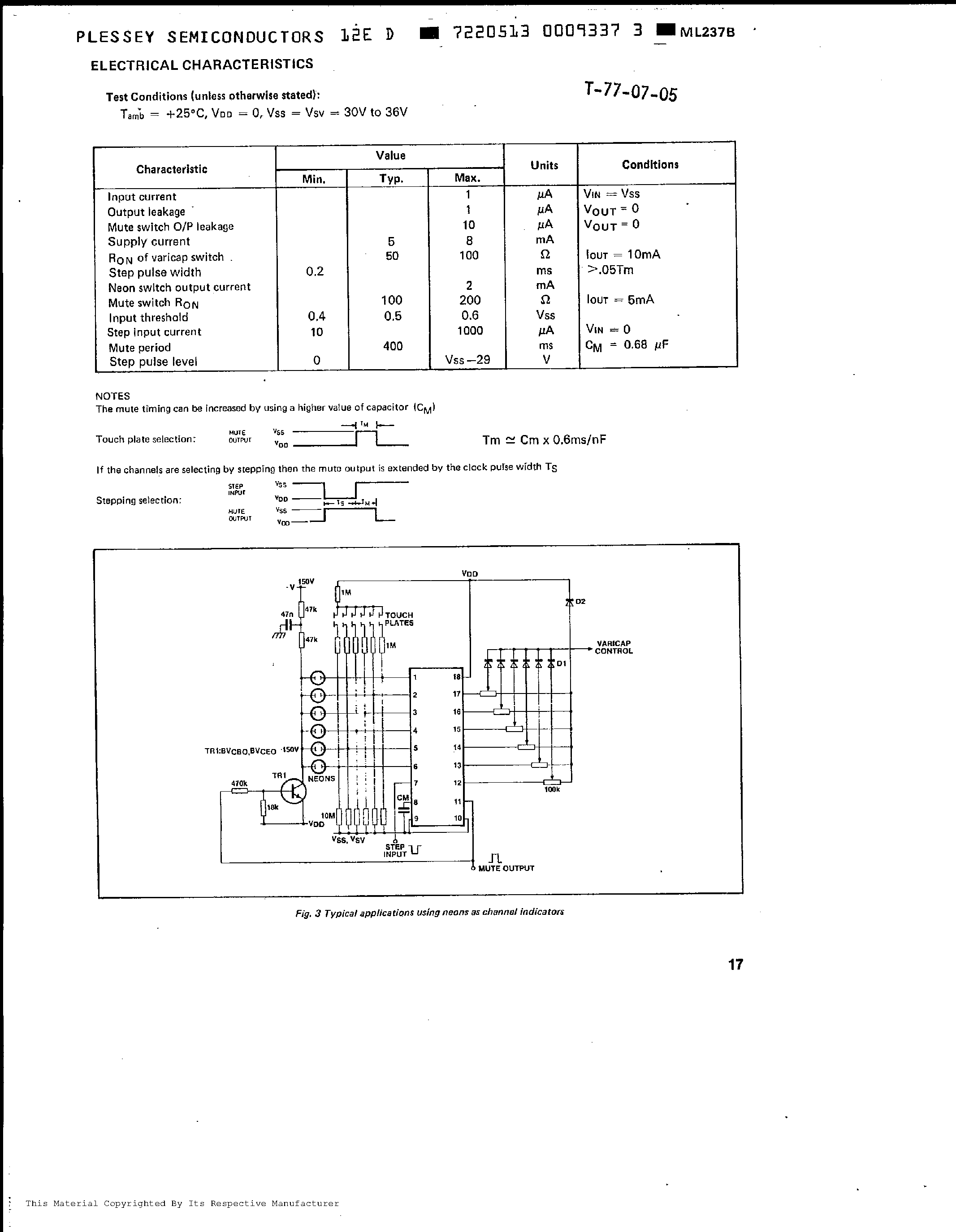 Datasheet ML237B - 6 CHANNEL TOUCH CONTROL INTERFACE page 2