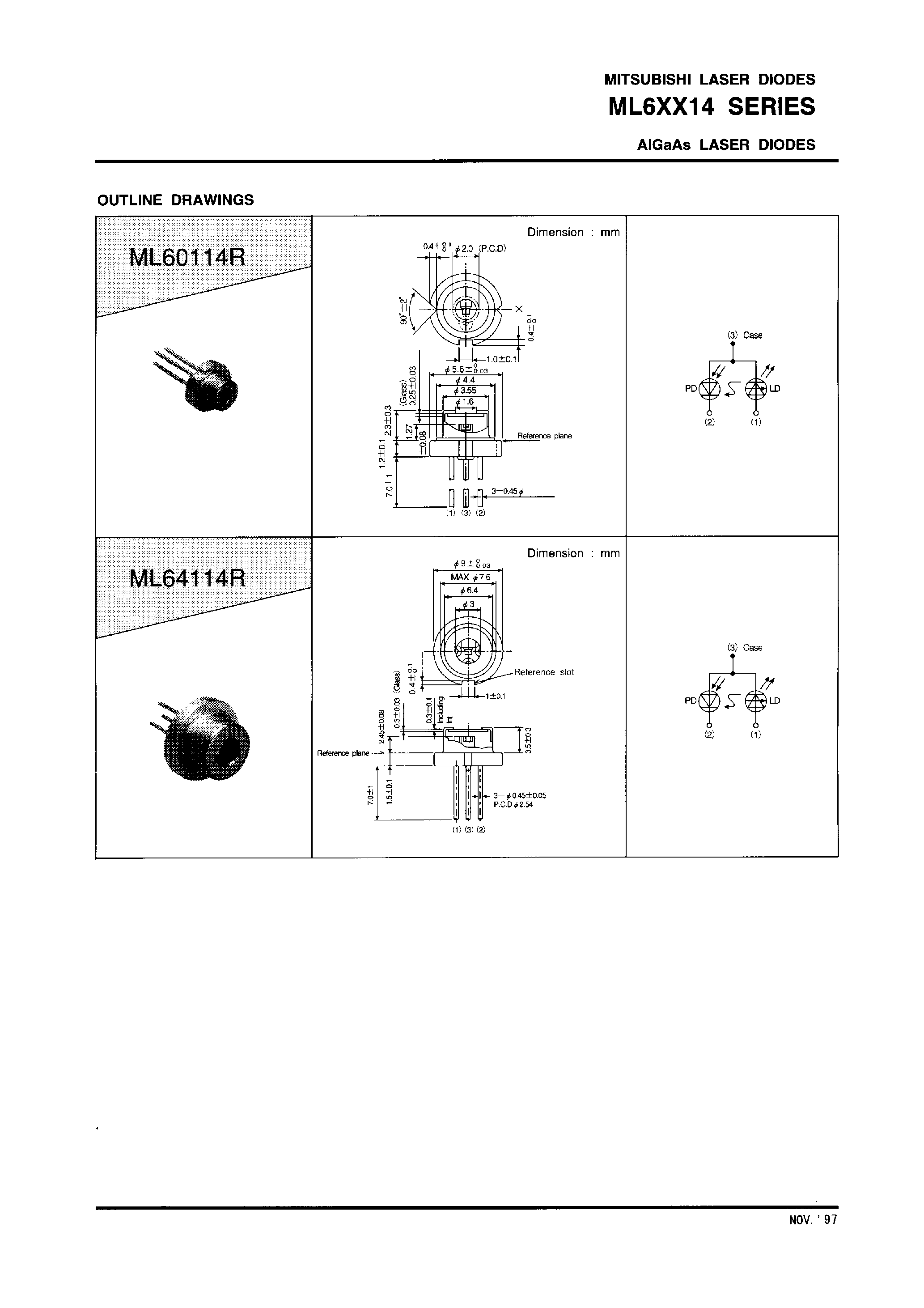 Даташит на микросхему ML60114R страница 2 Даташит ML60114R - AIGaAs LASER DIODES страница 2