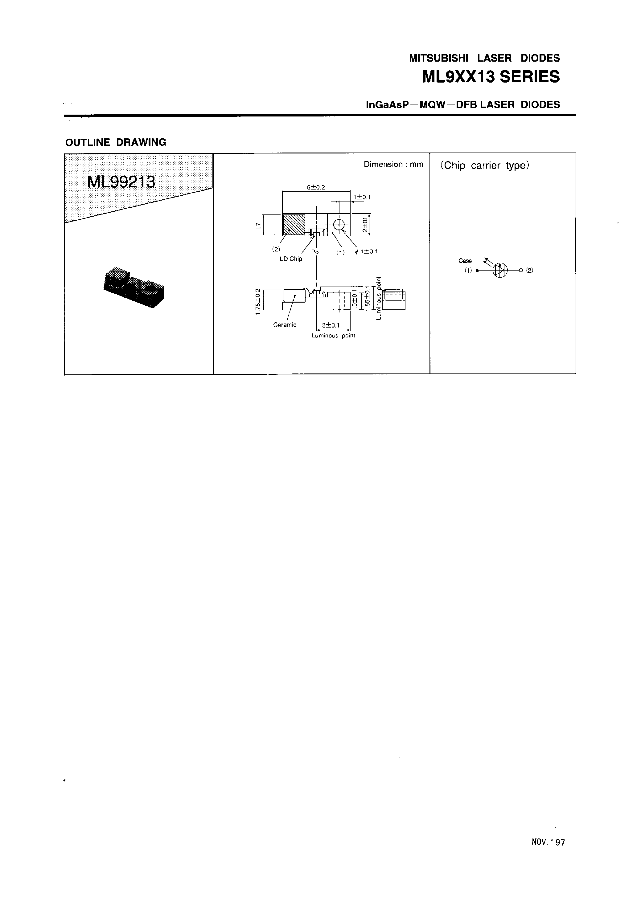 Даташит на микросхему ML99213 страница 2 Даташит ML99213 - InGaAsP-MQW-DFP LASER DIODES страница 2