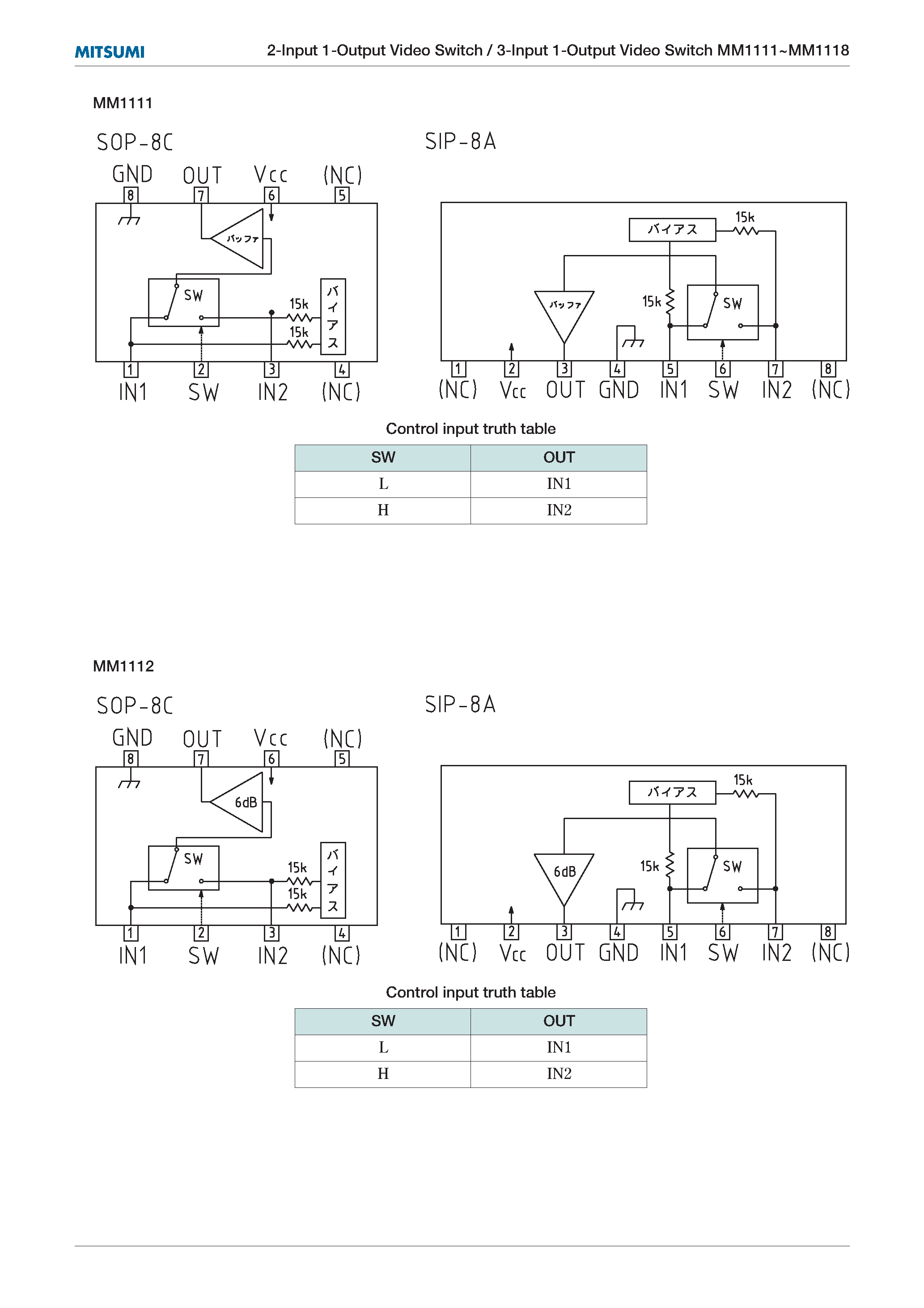 Даташит на микросхему MM1118XS страница 2 Даташит MM1118XS - 2-Input 1-Output Video Switch / 3-Input 1-Output Video Switch страница 2