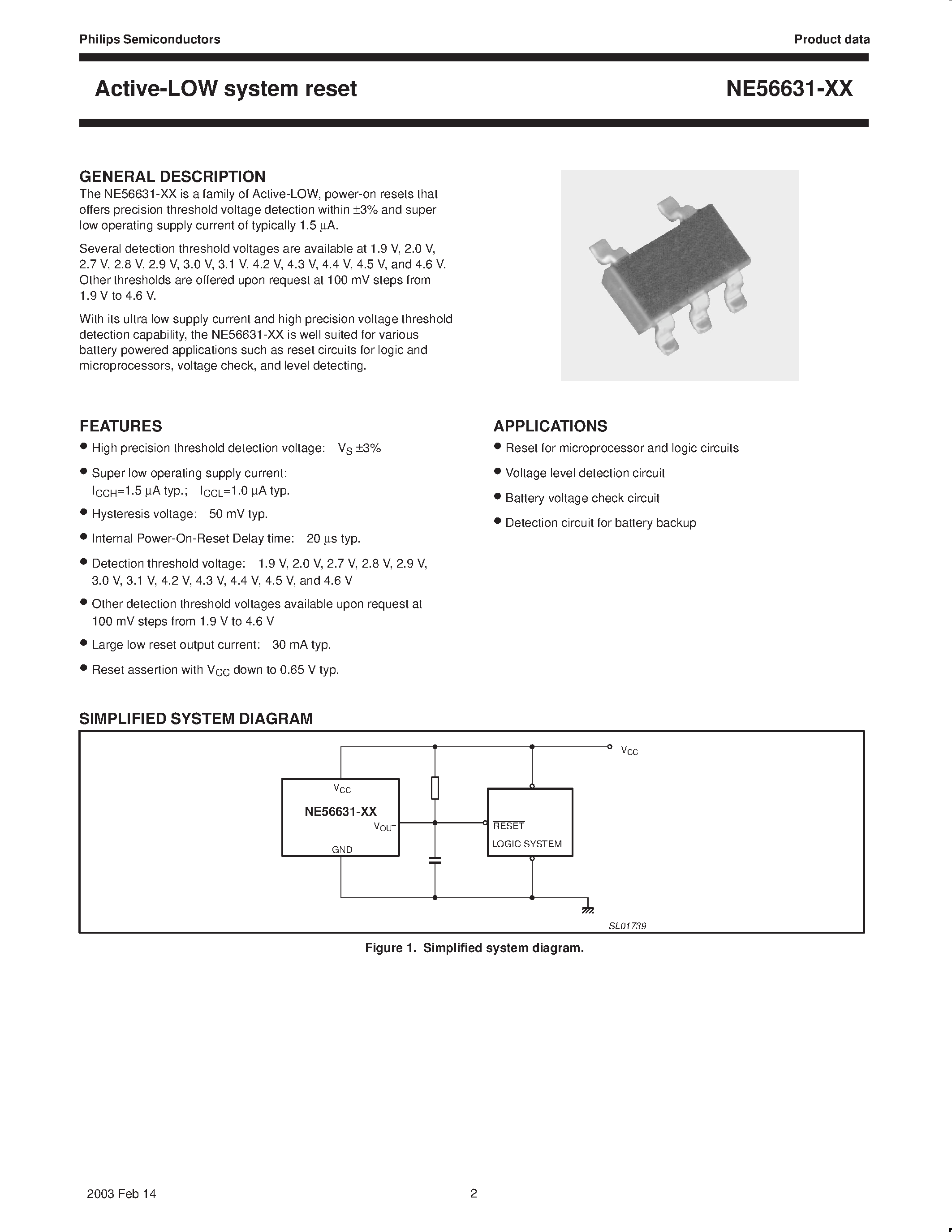 Даташит NE56631-42D - Active-LOW system reset страница 2