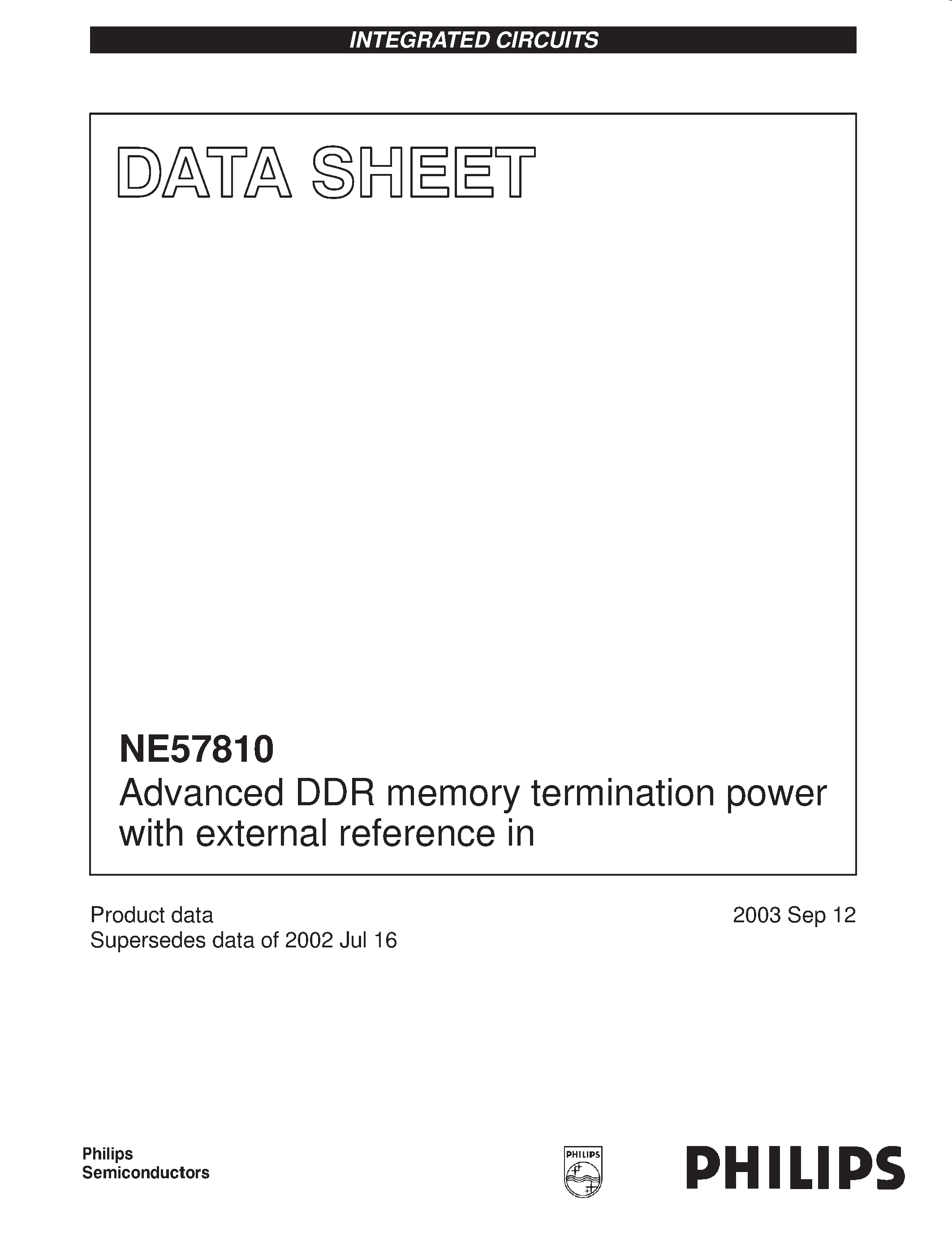 Datasheet NE57810S - Advanced DDR memory termination power with external reference in page 1