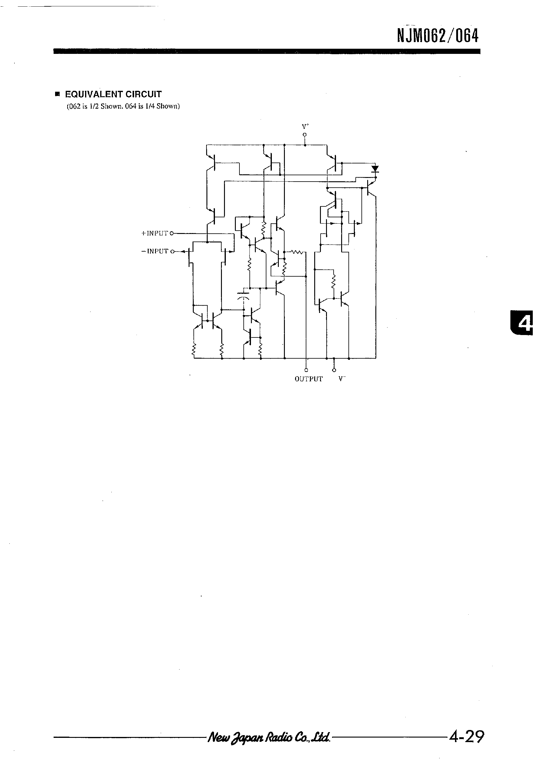 Datasheet NJM062 page 2 Datasheet NJM062 - J-FET INPUT OPERATIONAL AMPLIFIER page 2
