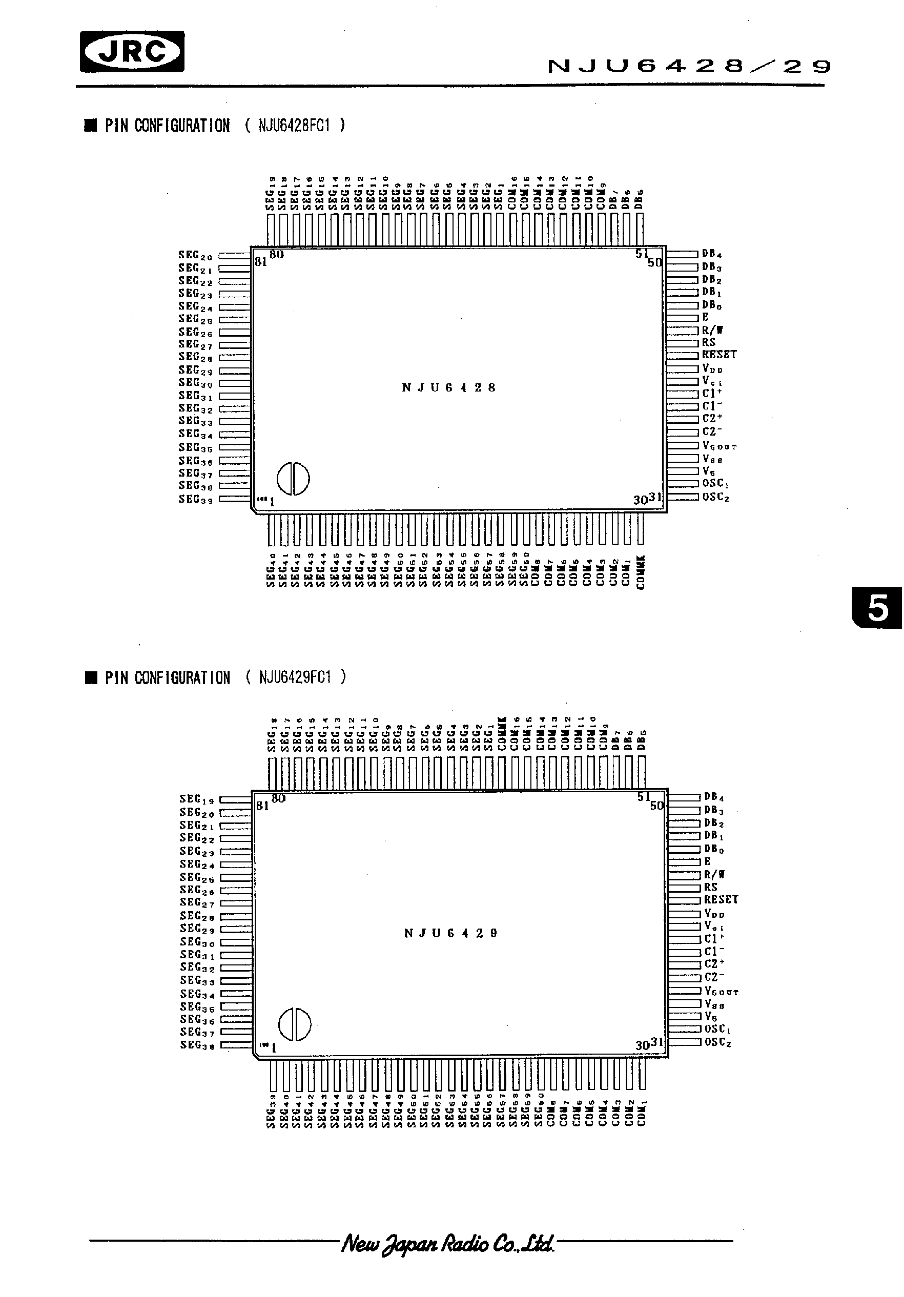 Datasheet NJU6428 - 12-CHARACTER 2-LINE DOT MATRIX LCD CONTROLLER DRIVER page 2