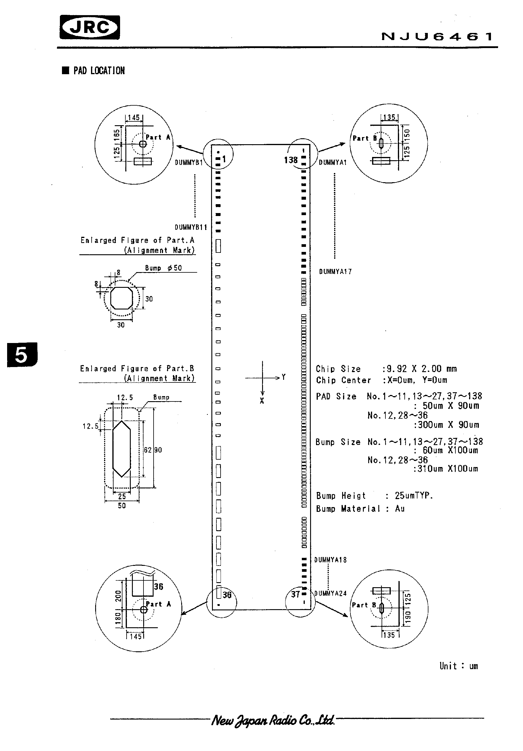 Datasheet NJU6461 - 12-CHARACTER 2-LINE DOT MATRIX LCD CONTROLLER DRIVER page 2