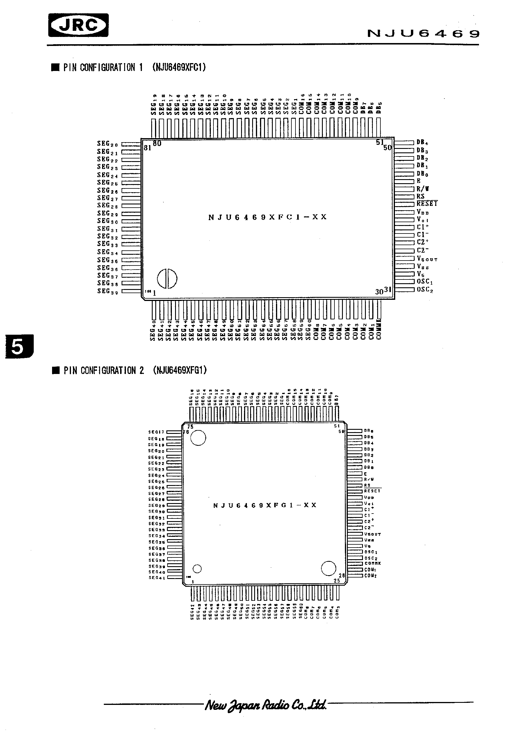 Datasheet NJU6469 - 12-CHARACTER 2-LINE DOT MATRIX LCD CONTROLLER DRIVER page 2