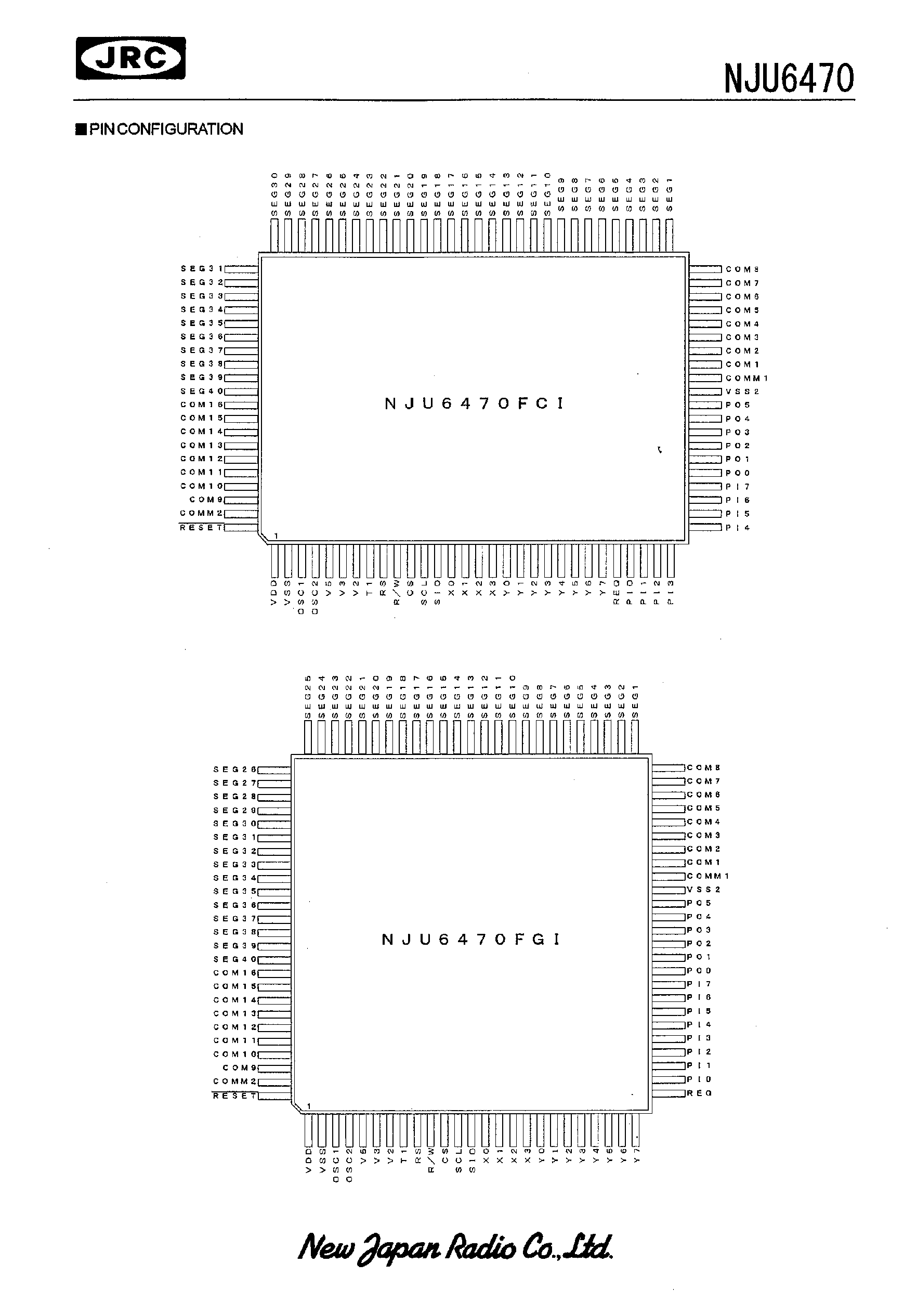 Datasheet NJU6470 - 16-CHARACTER 1-LINE DOT MATRIX LCD CONTROLLER DRIVER WITH KEYSCAN page 2
