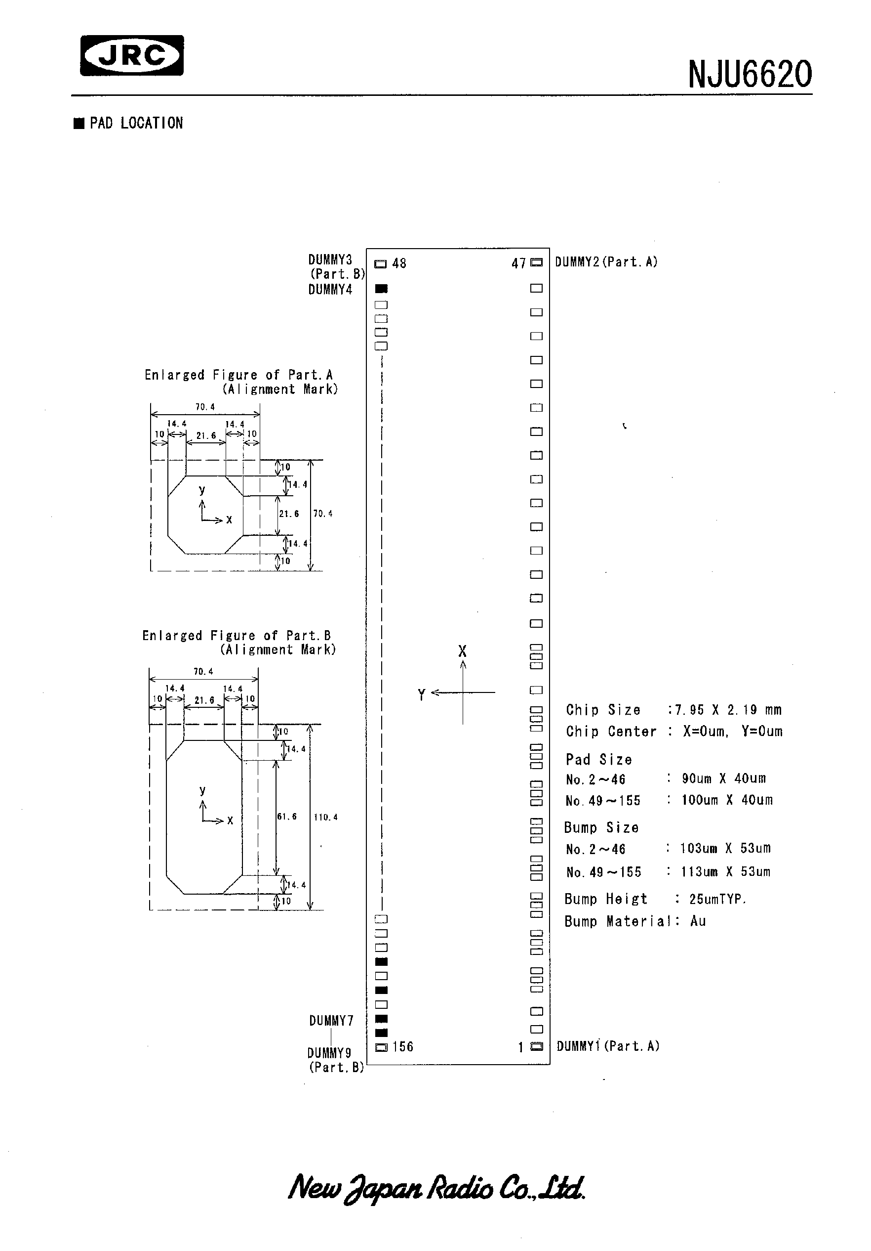 Datasheet NJU6620 - 12-CHARACTER 4-LINE DOT MATRIX LCD CONTROLLER page 2