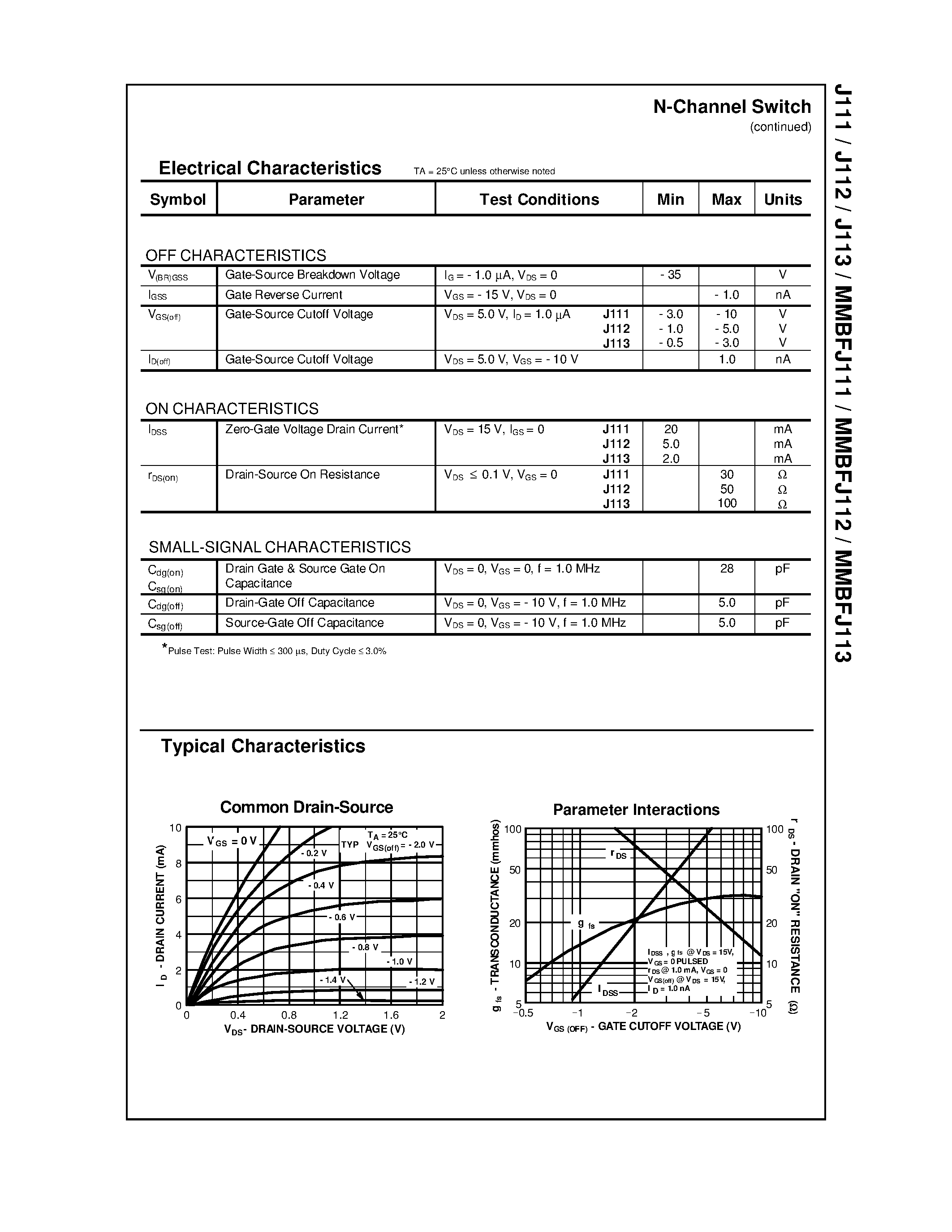 Datasheet MMBFJ111 - N-Channel Switch page 2